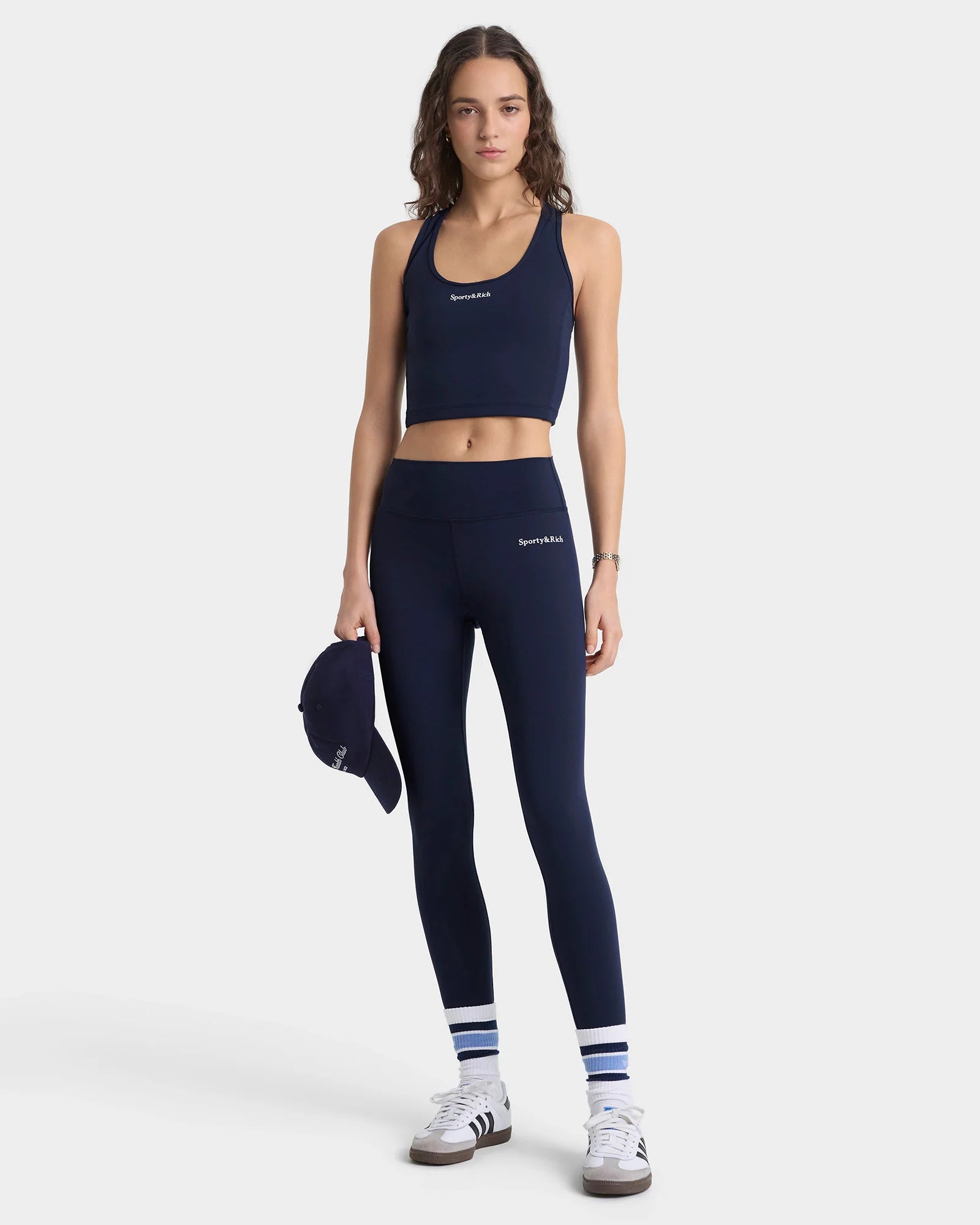 SERIF LOGO LEGGING NAVY