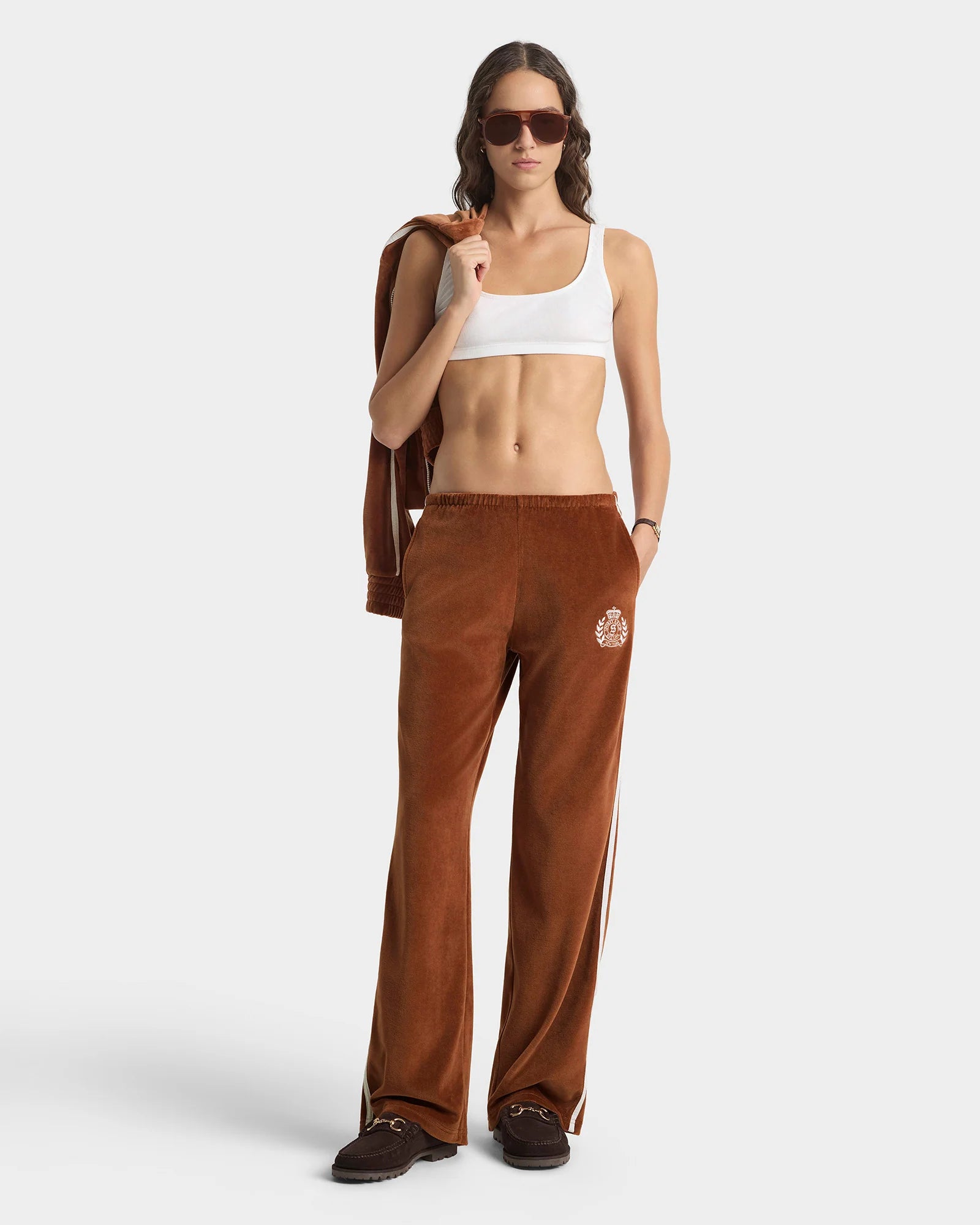 NY CREST VELOUR SWEATPANT TOBACCO