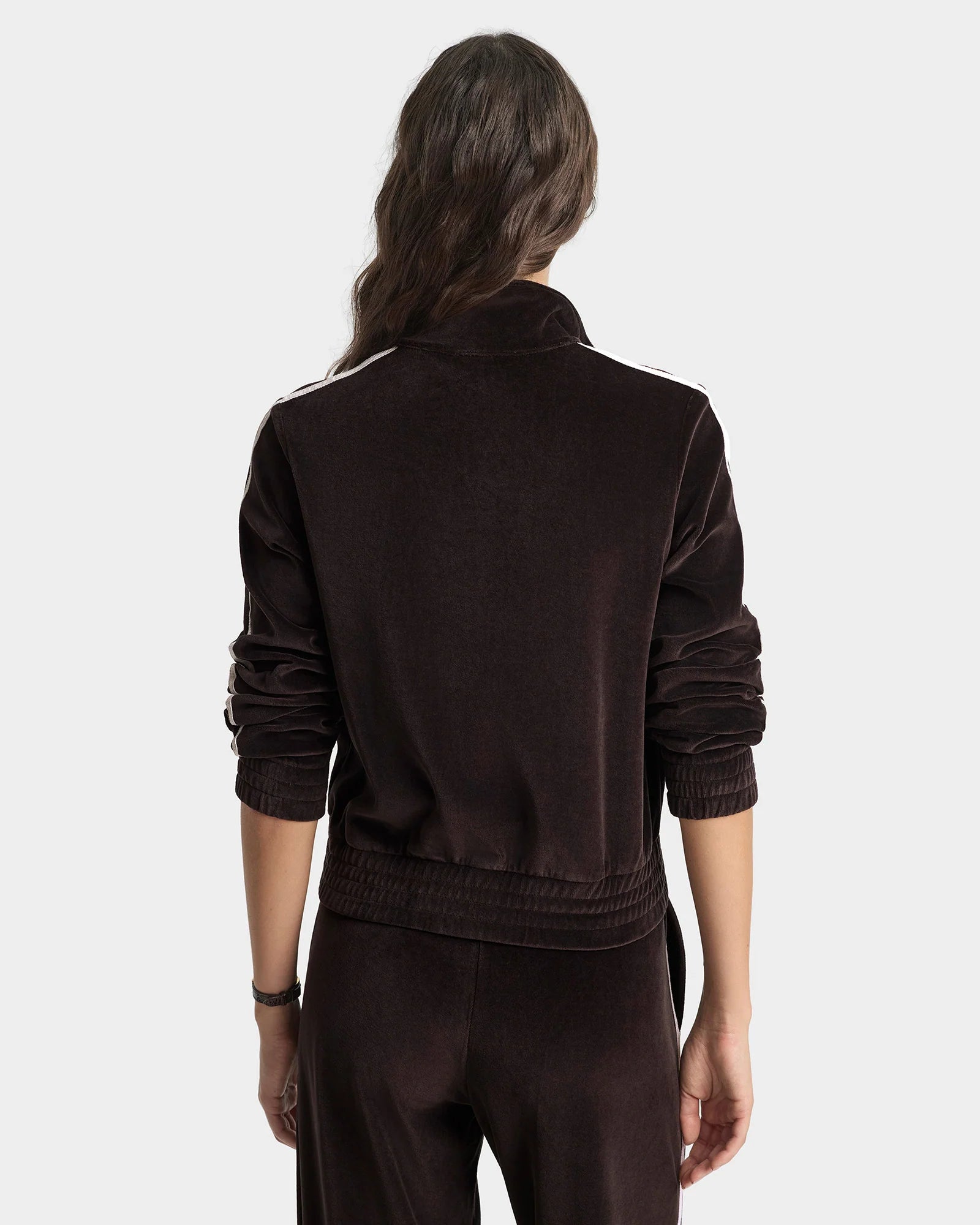 NY CREST ELIO VELOUR TRACK JACKET CHOCOLATE