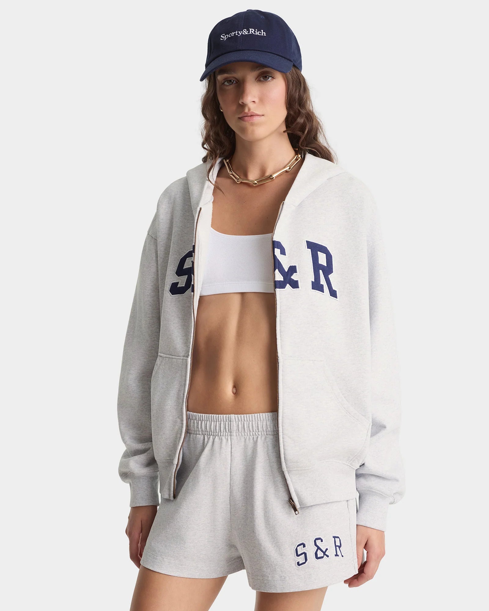 BEVERLY SCRIPT DISCO SHORT - HEATHER GREY