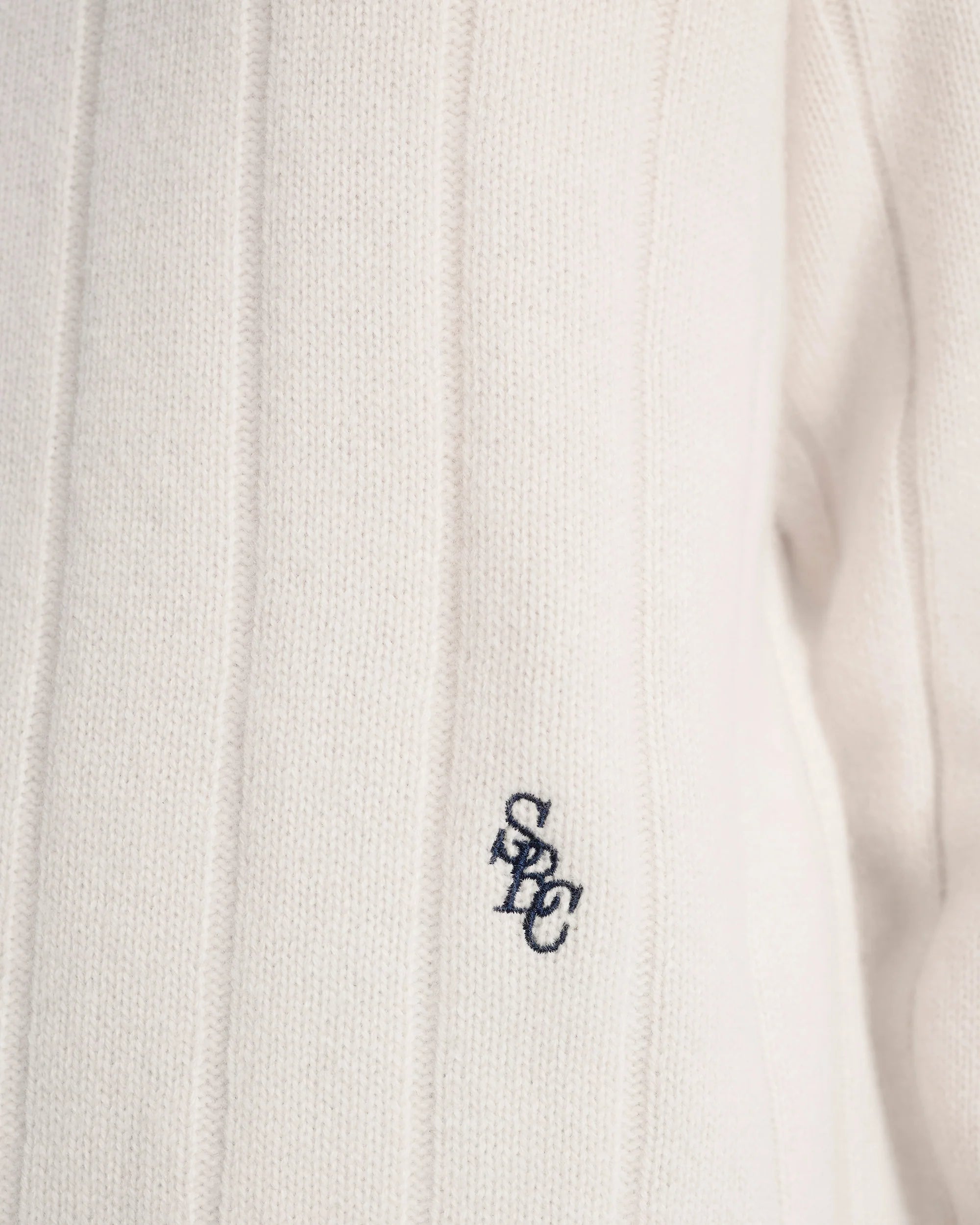 SRC CRICKET CASHMERE SWEATER - ECRU/NAVY