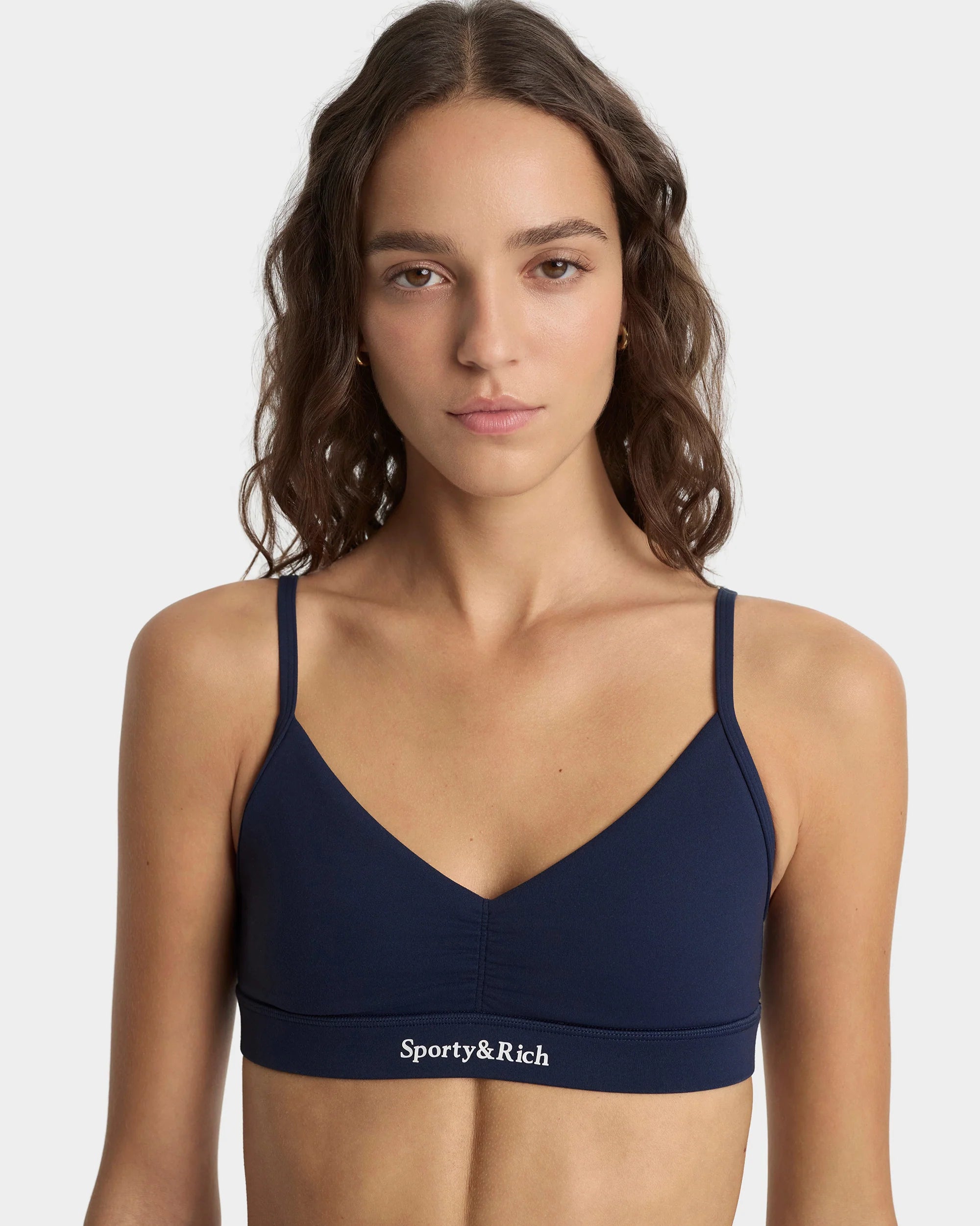 SERIF LOGO MINI SPORTS BRA NAVY