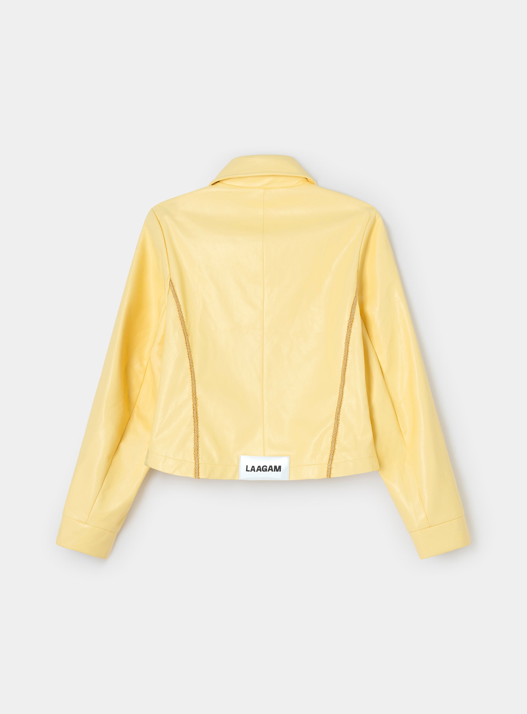 GABRIELLA YELLOW FAUX LEATHER JACKET