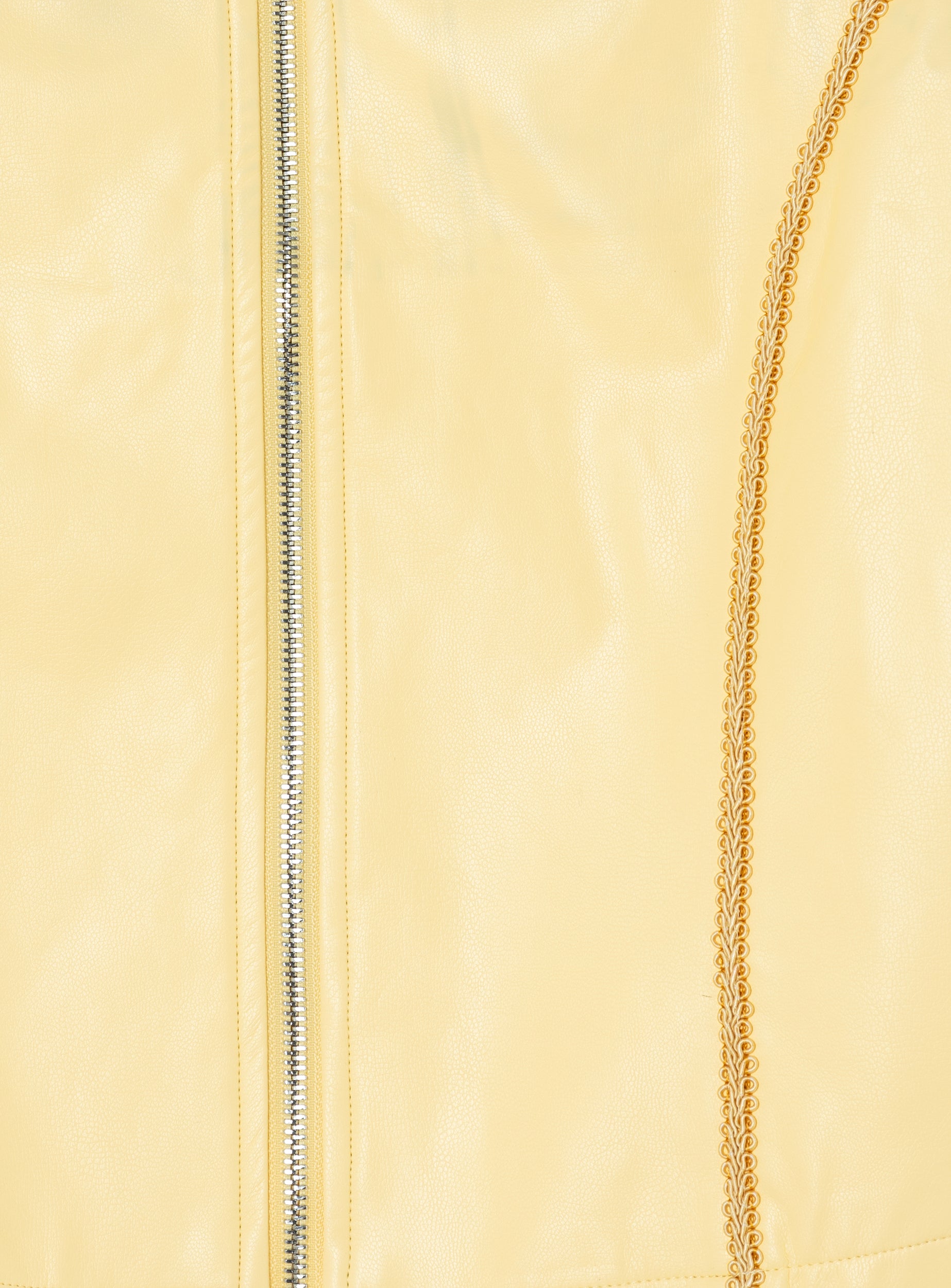 GABRIELLA YELLOW FAUX LEATHER JACKET