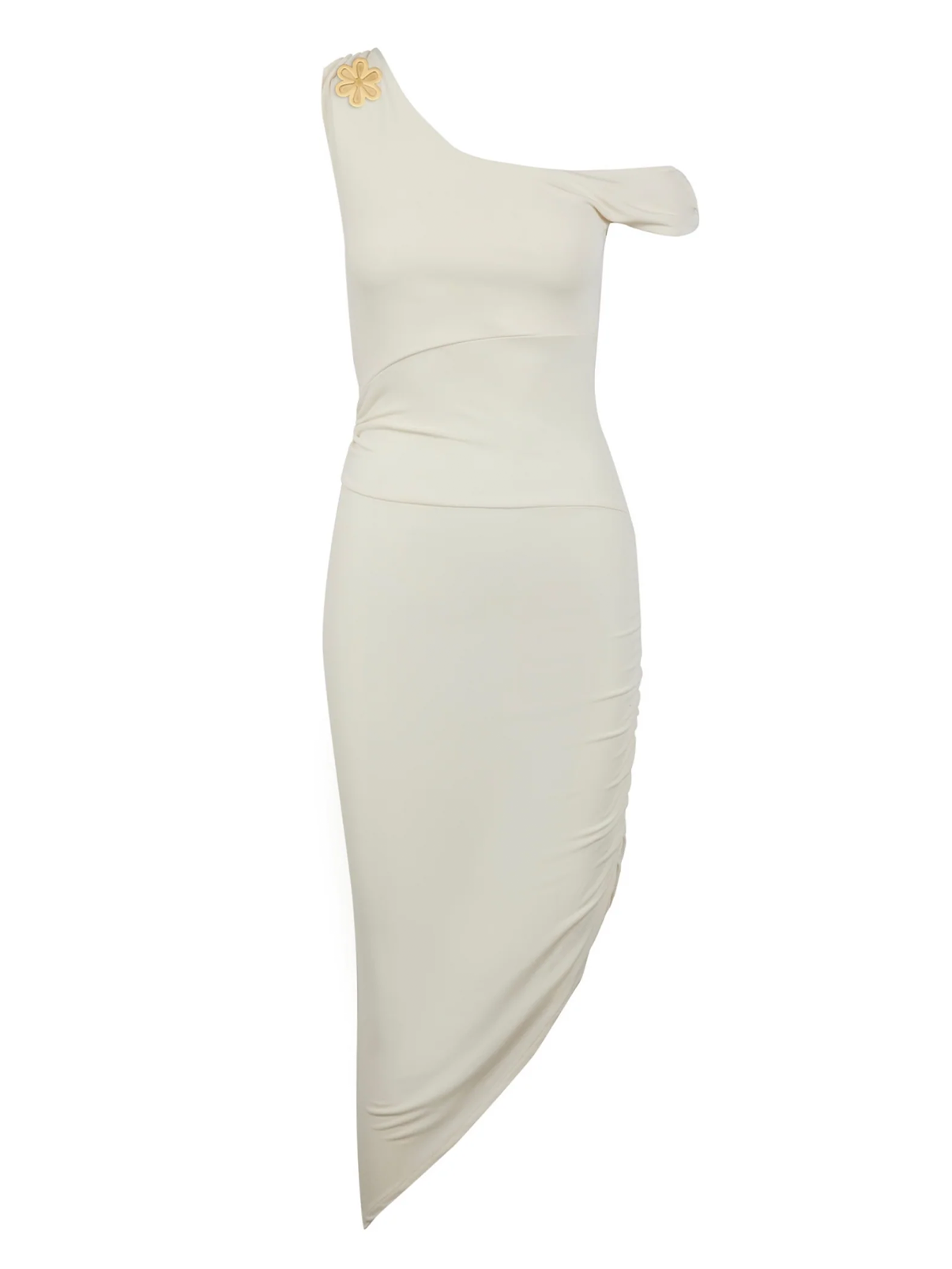 LOUISA BROOCH DRESS - CREME