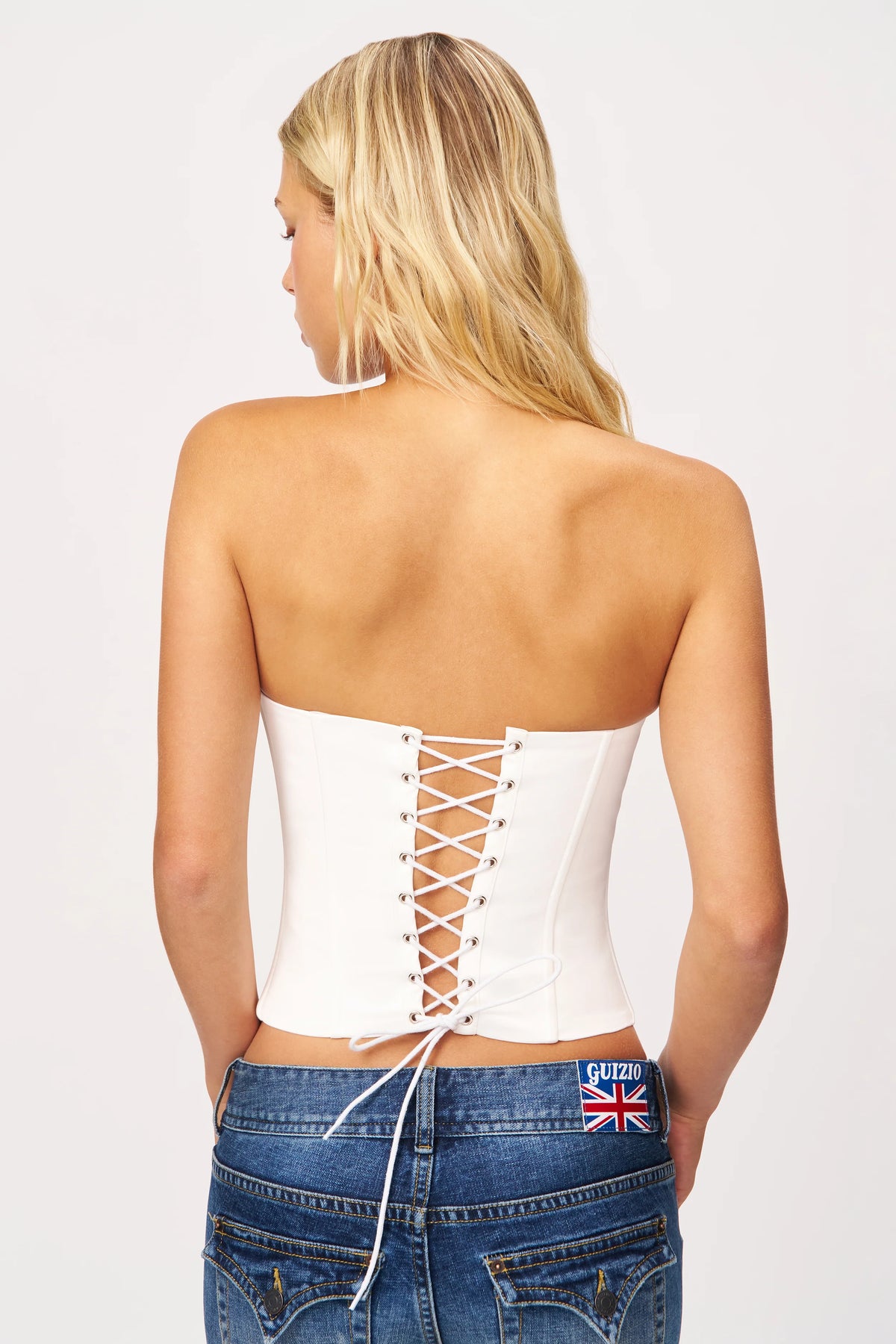 SATIN CORSET IN WHITE