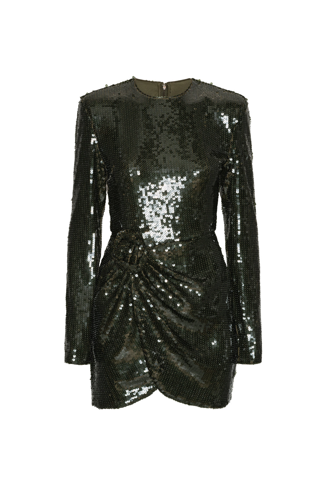 SEQUINS LS MINI DRESS BLACK OLIVE
