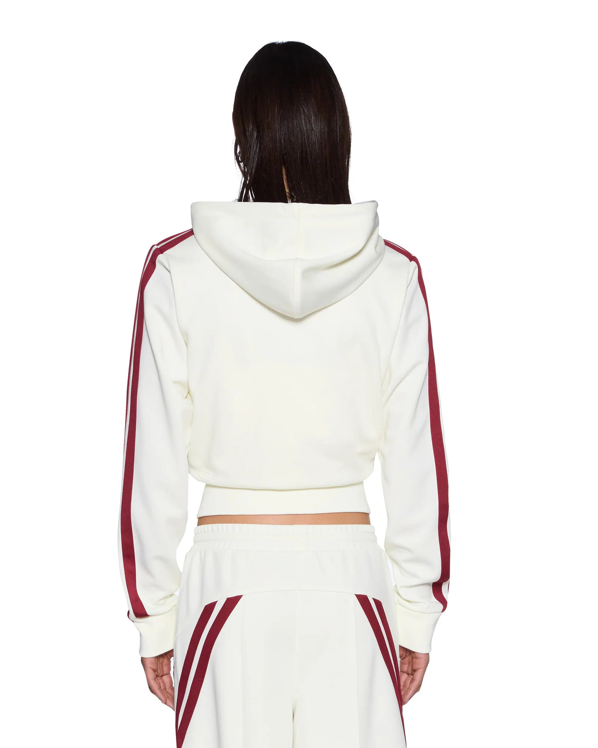 CARTER SLIM HOODIE OFF WHITE BURGUNDY