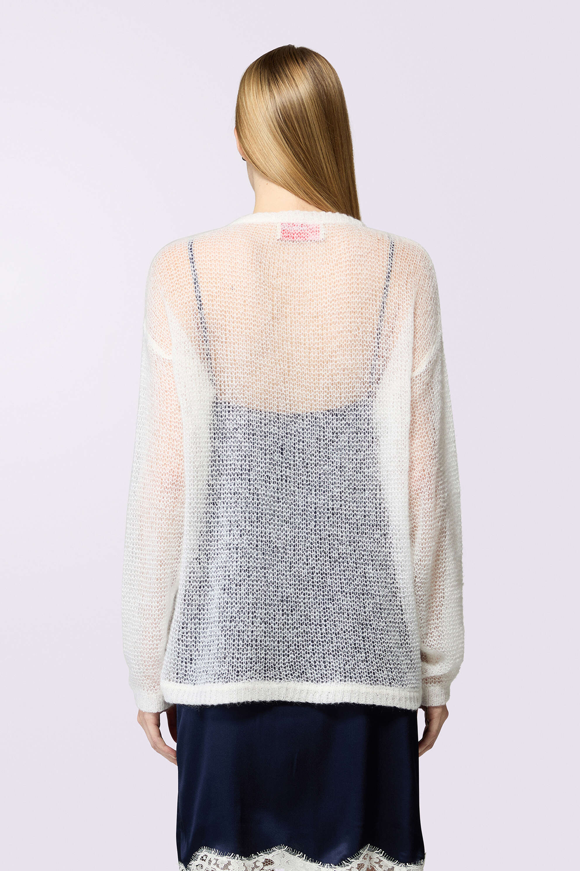 SHEER CURSIVE LOGO MOHAIR SWEATER