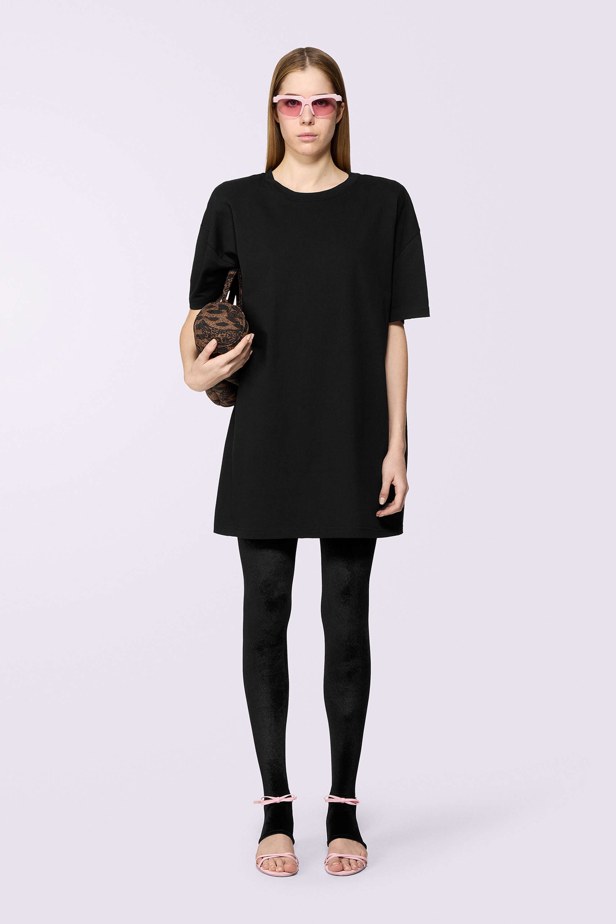 BLACK VELOUR SEMI-FOOTED LEGGINS
