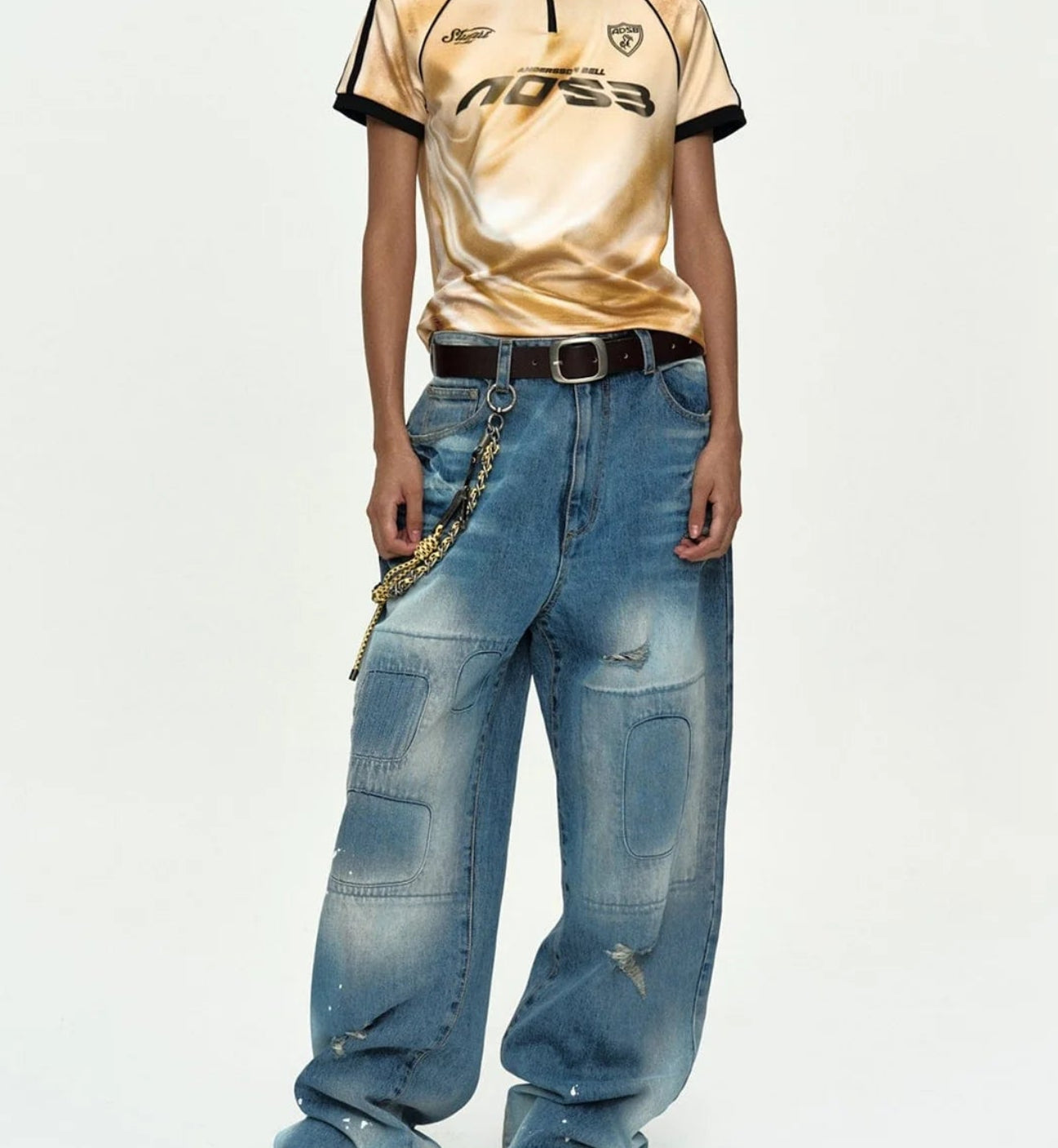 REPAIR LOOSE-FIT JEANS BLUE