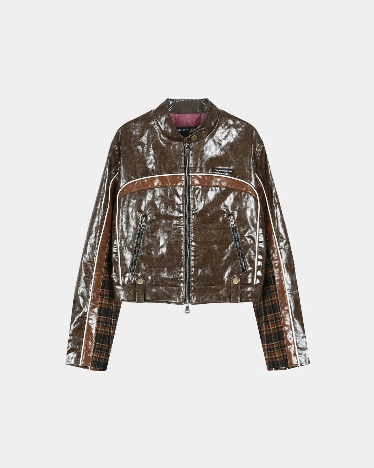 26 CIRCUIT TRACK FAUX-LEATHER JACKET IN BROWN