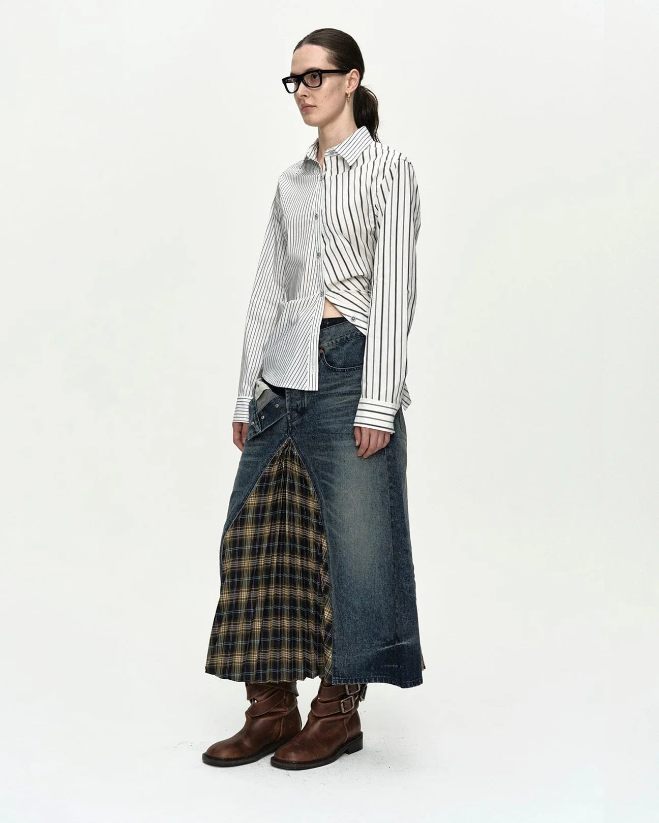 NOA STRIPED TWIST-TUCK SHIRT