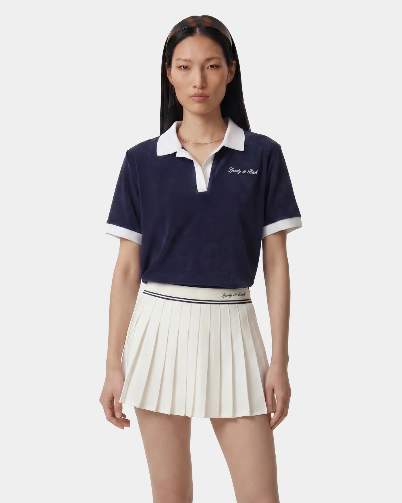 SIGNATURE LOGO TERRY POLO DARK NAVY/WHITE