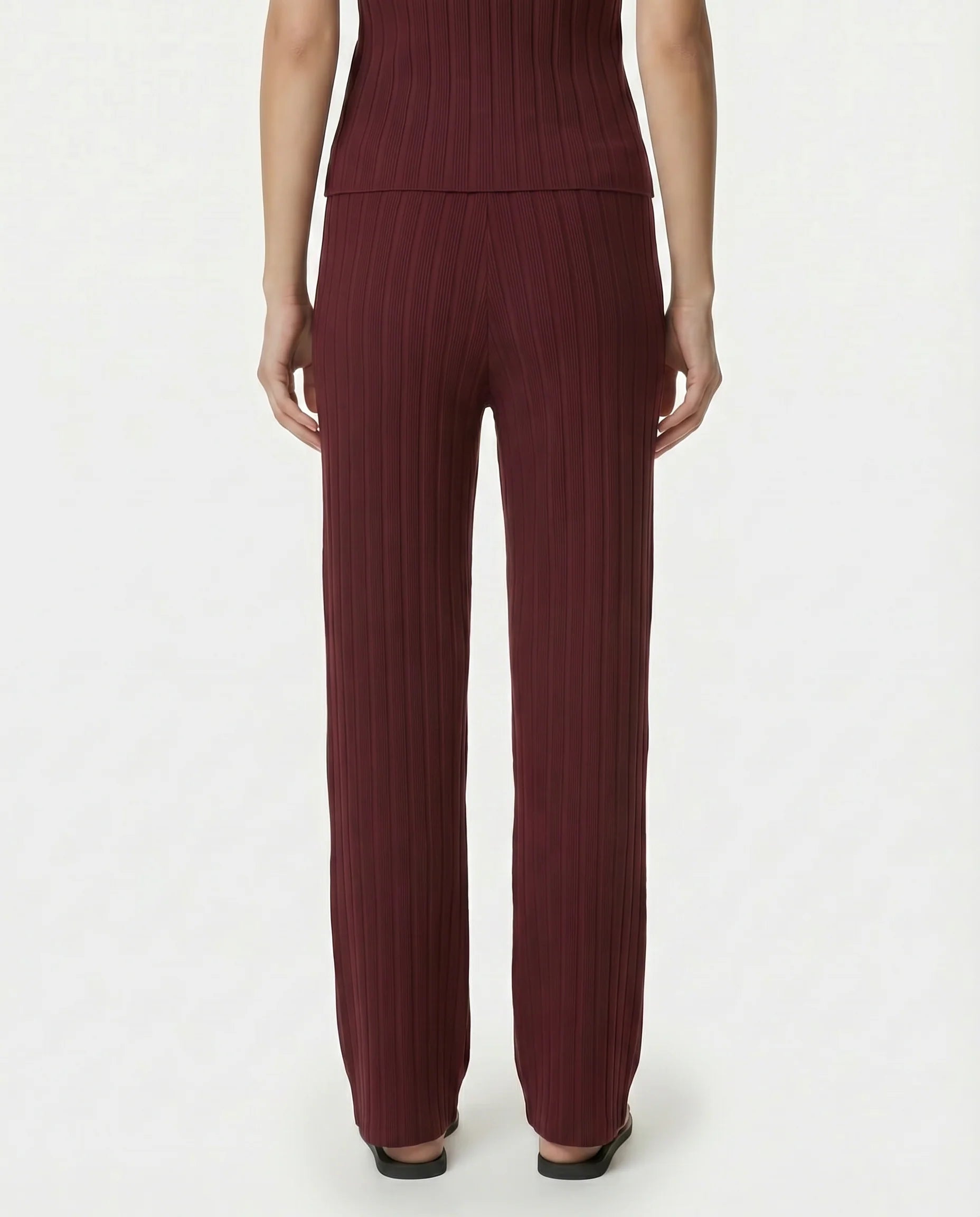 SRC RIBBED TROUSERS - BORDEAUX