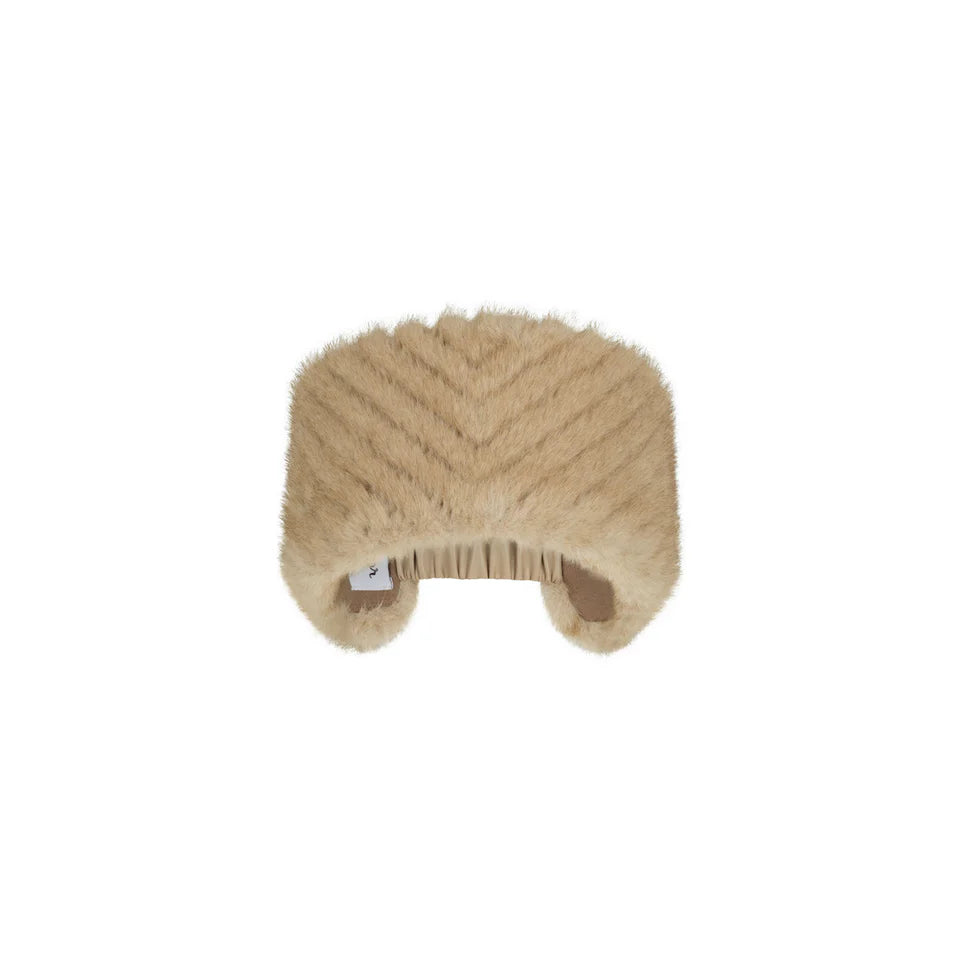 CHEVRON BEANIE BAND CAPPUCCINO