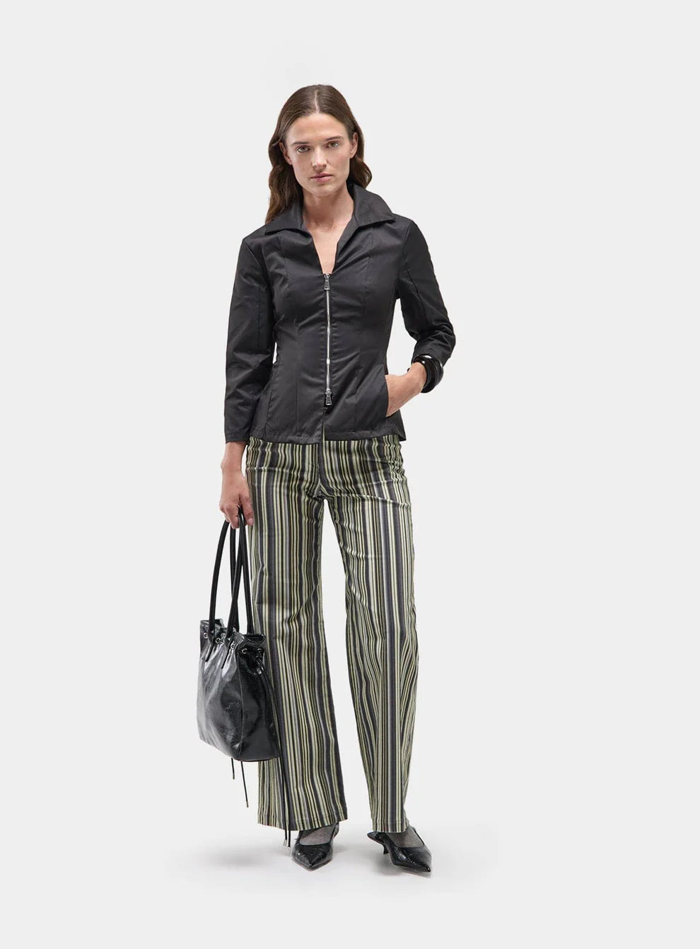 HARLEM BLACK ZIPPERED SHIRT