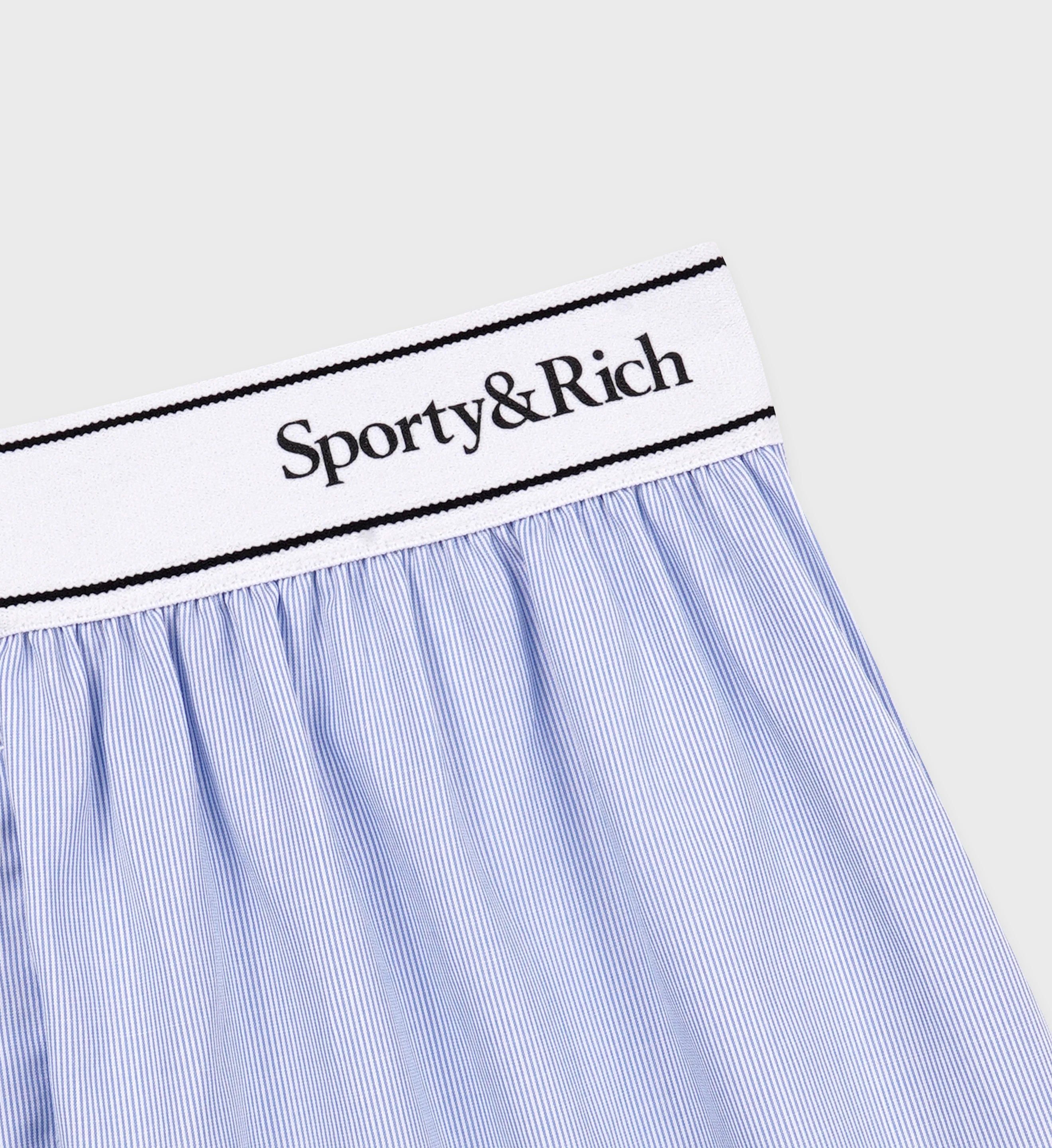 SERIF LOGO BOXER SHORT  BLUE/WHITE THIN STRIPE