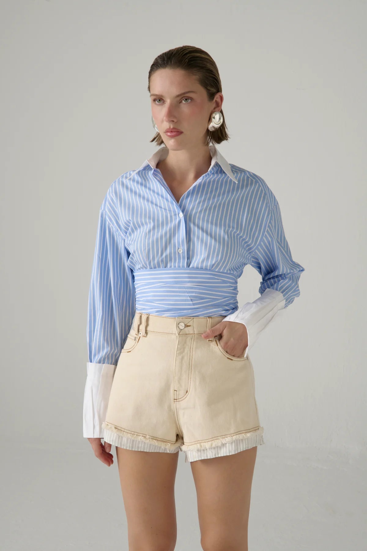 LA COSTEÑA SHORTS OFF WHITE