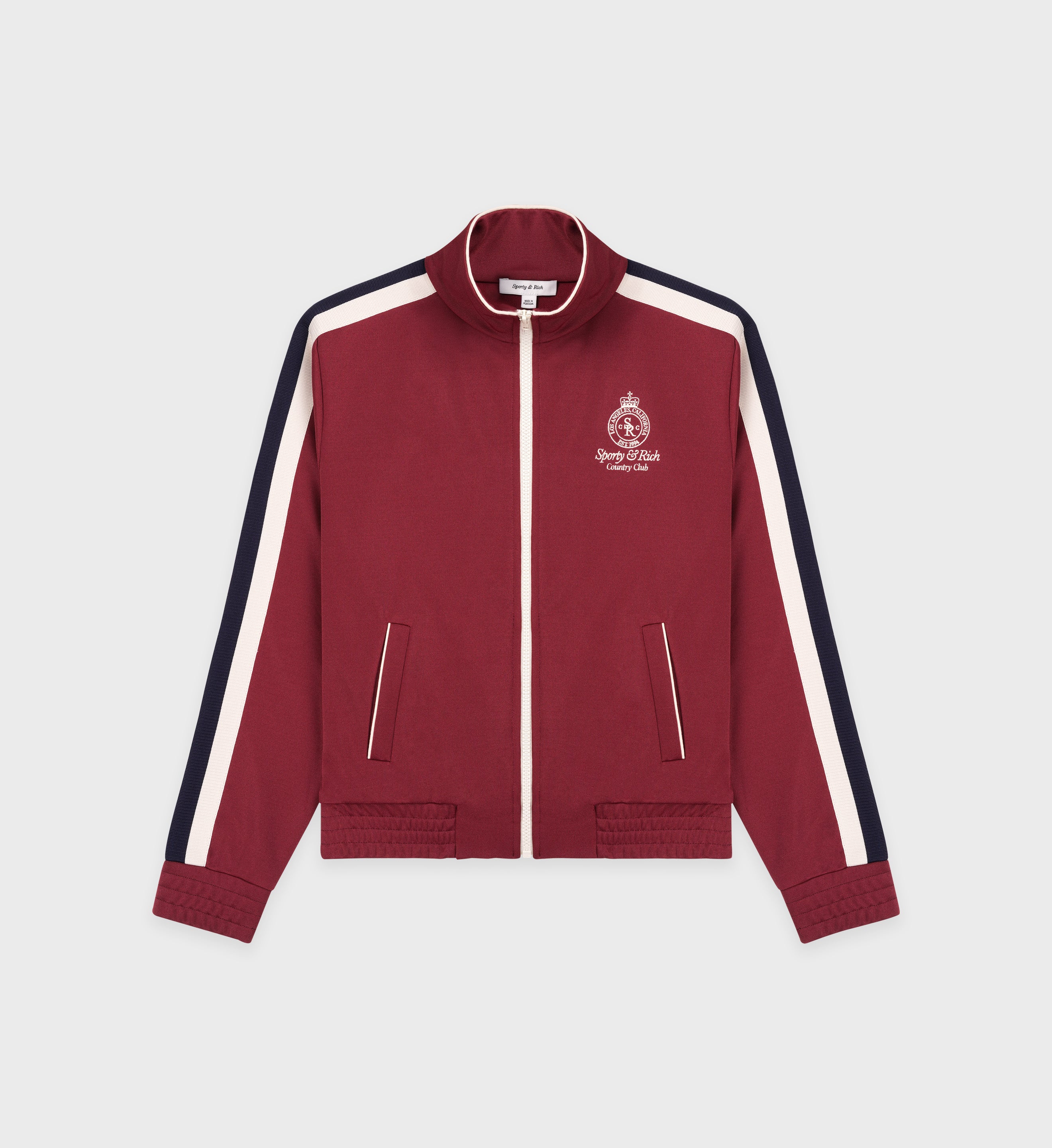 CROWN TRACK JACKET MERLOT CREAM/NAVY
