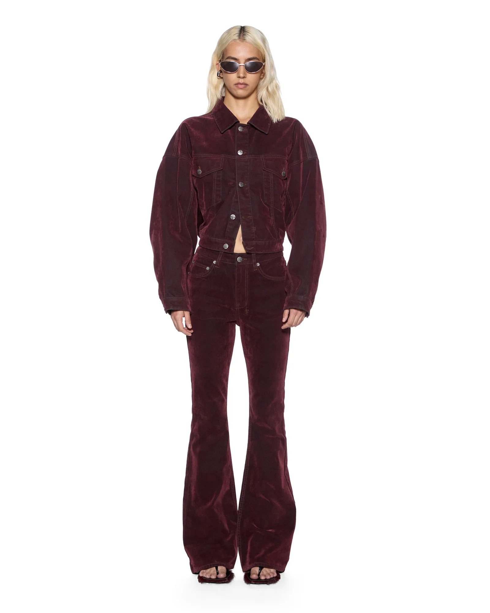 RELAXED TRUCKER JACKET MERLOT