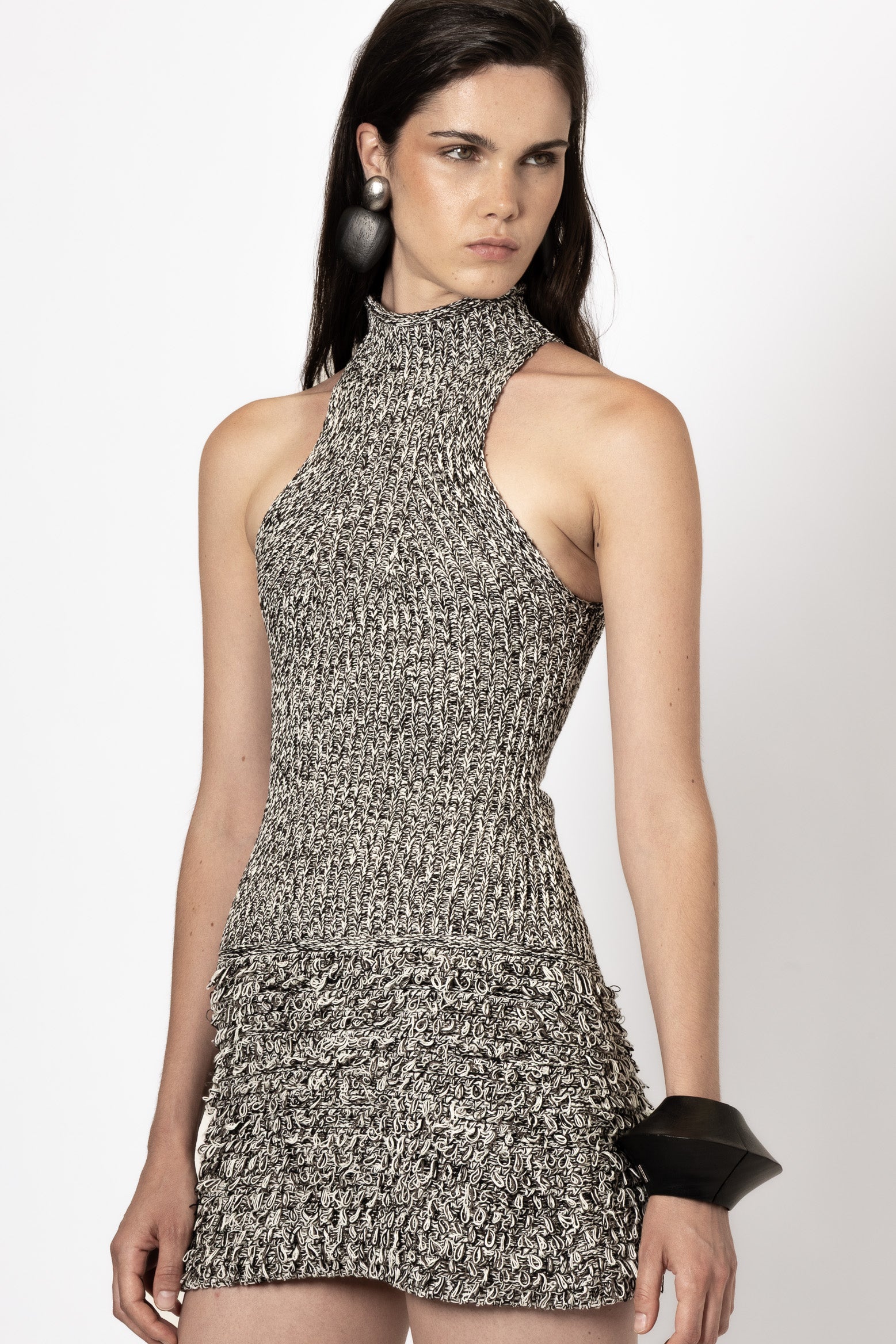 LA PANA DRESS IN WHITE AND BLACK