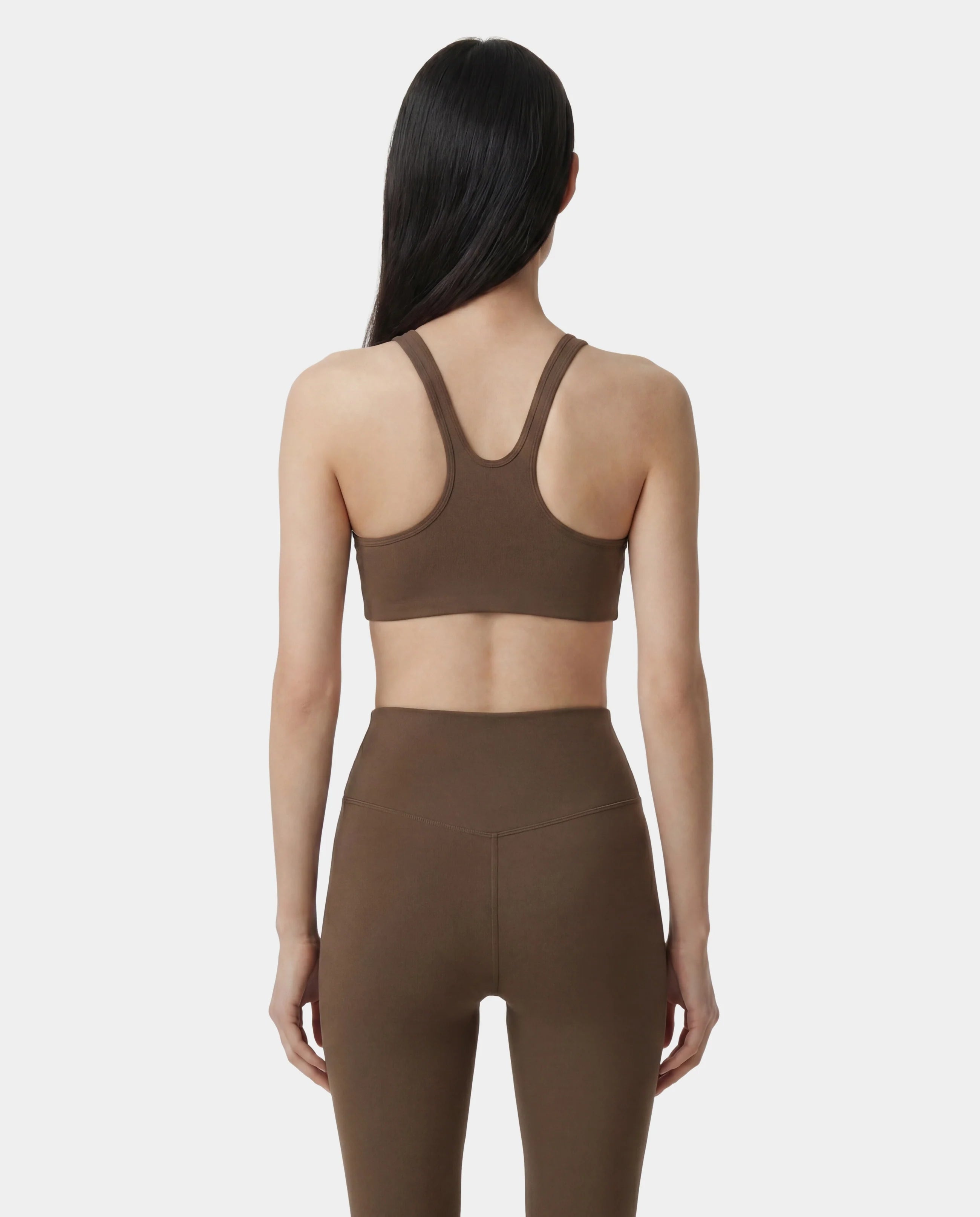 SERIF LOGO SPORTS BRA - SAND WHITE