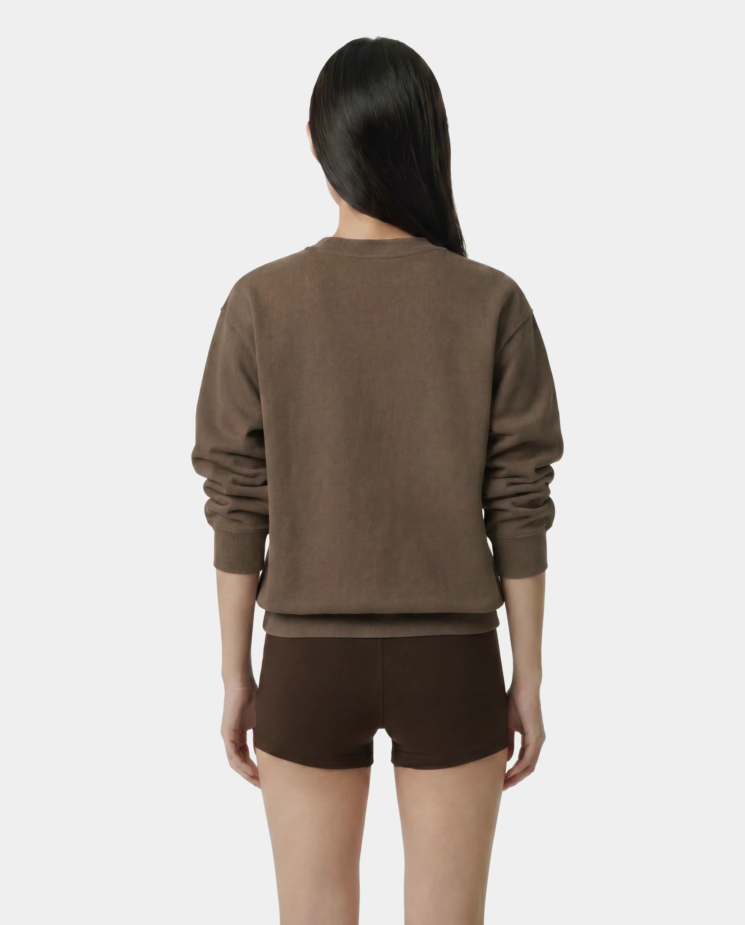 H&W CREST EMBROIDERED CREWNECK - SAND