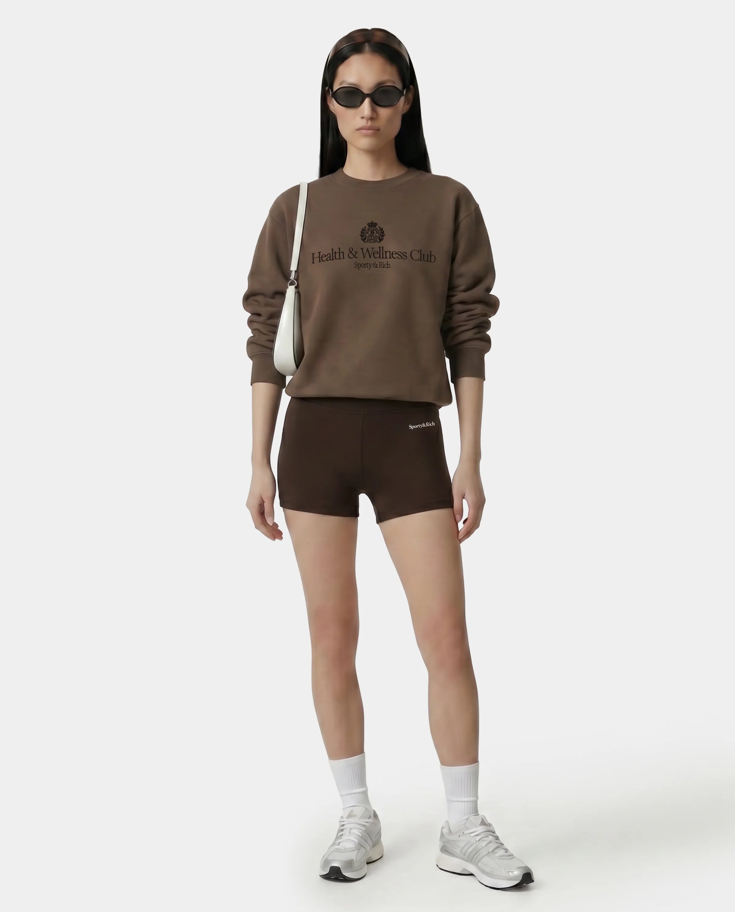H&W CREST EMBROIDERED CREWNECK - SAND