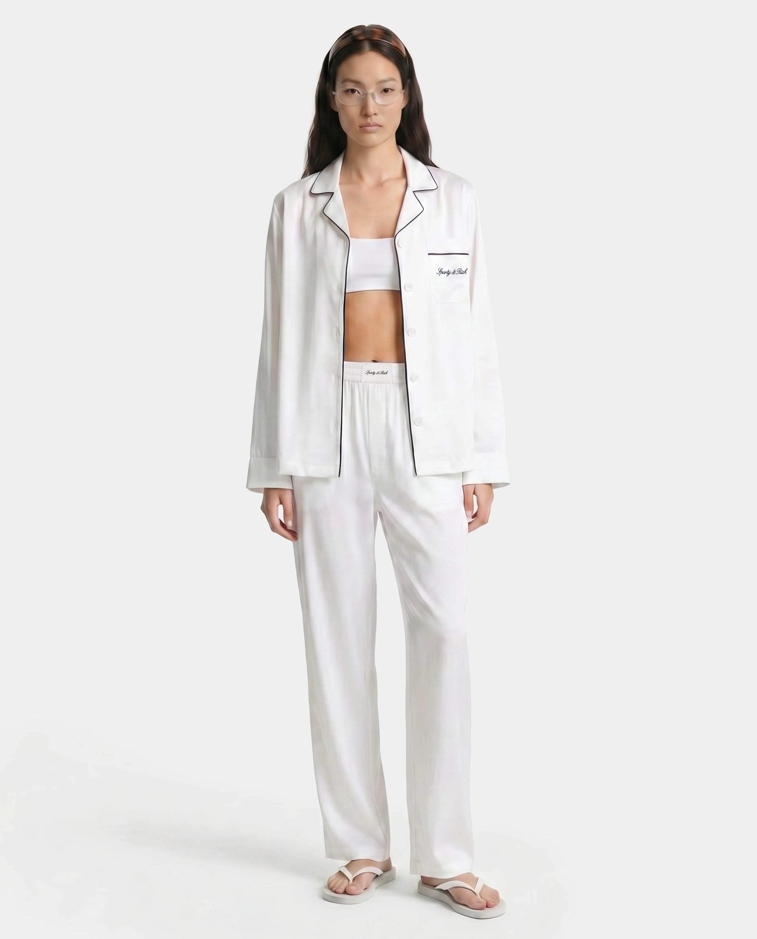 SIGNATURE NY PYJAMA SHIRT WHITE
