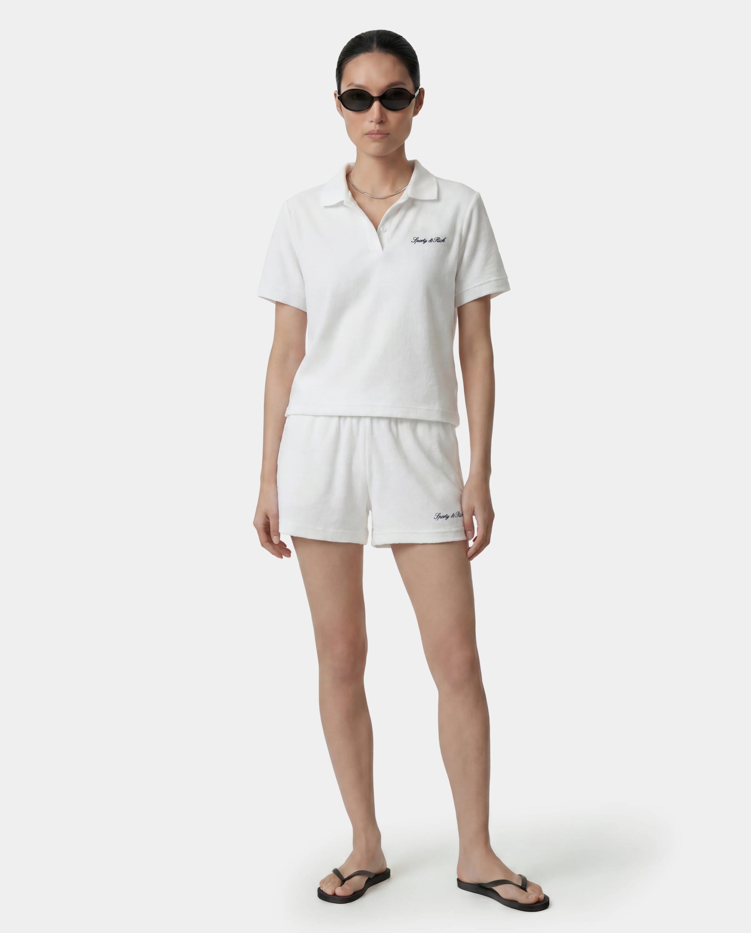 SIGNATURE LOGO TERRY POLO WHITE