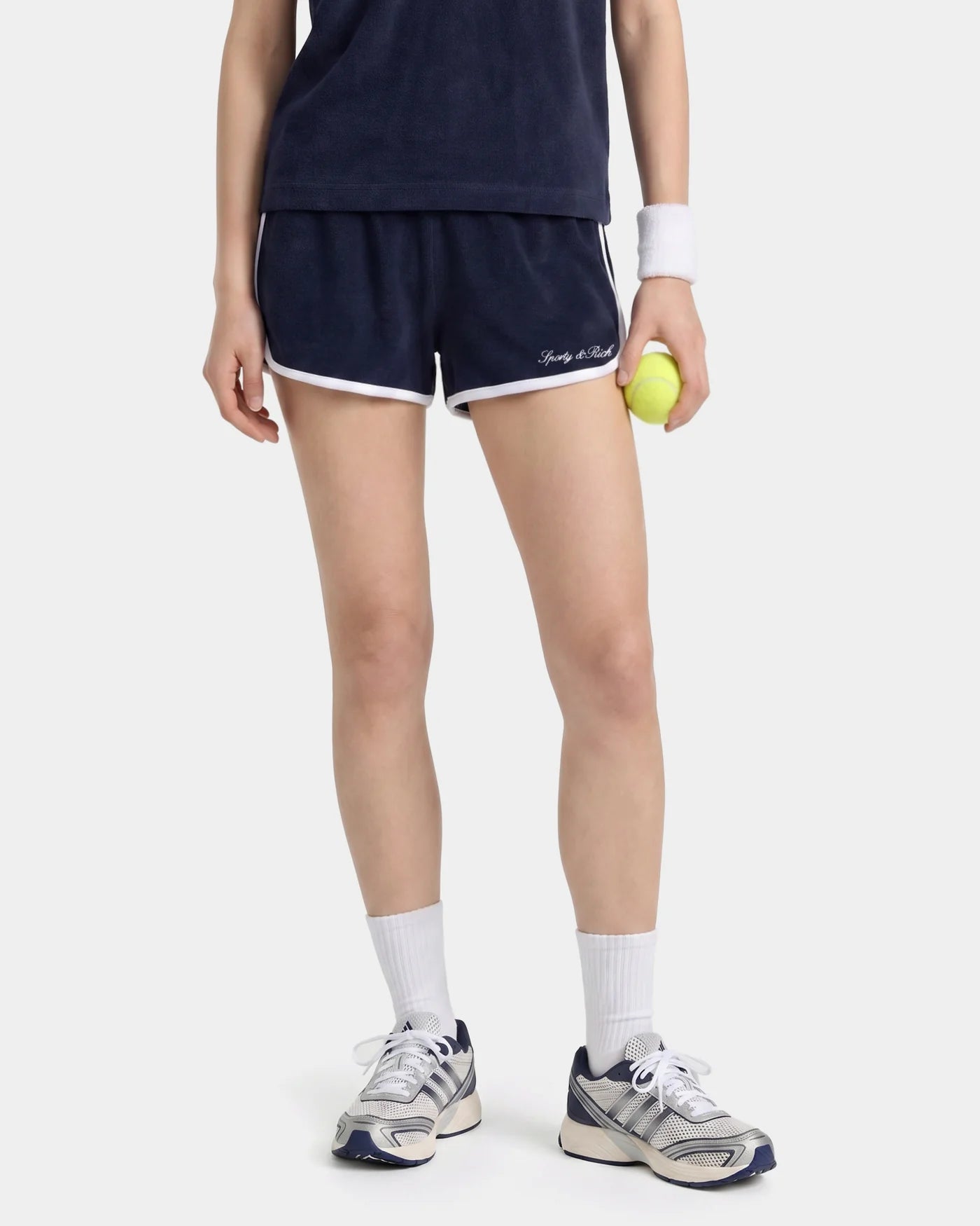 SIGNATURE LOGO TERRY SHORT DARK NAVY/WHITE