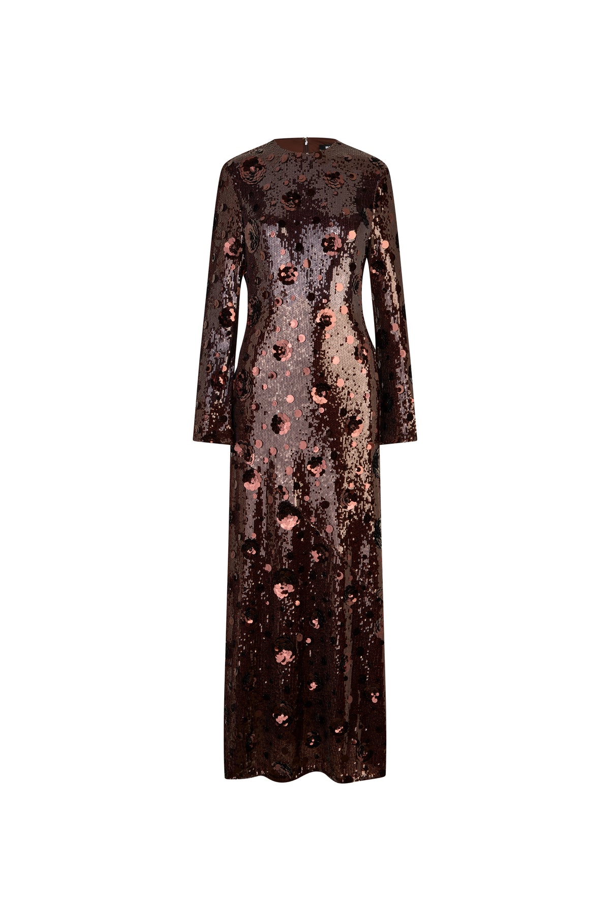 SEQUINS MAXI DRESS CHICORY COFFEE
