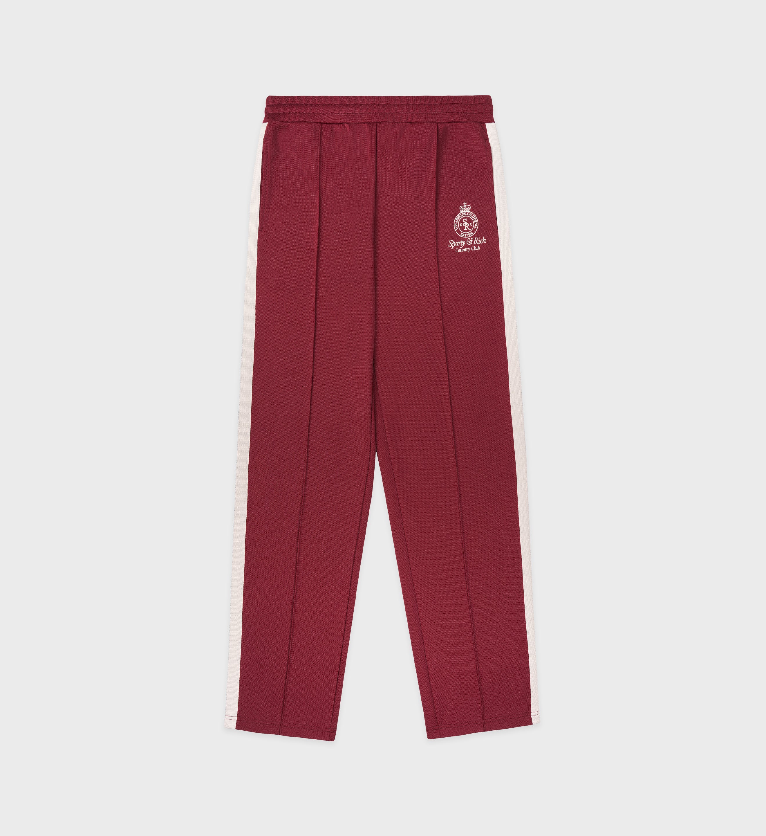 CROWN TRACK PANTS MERLOT CREAM/NAVY
