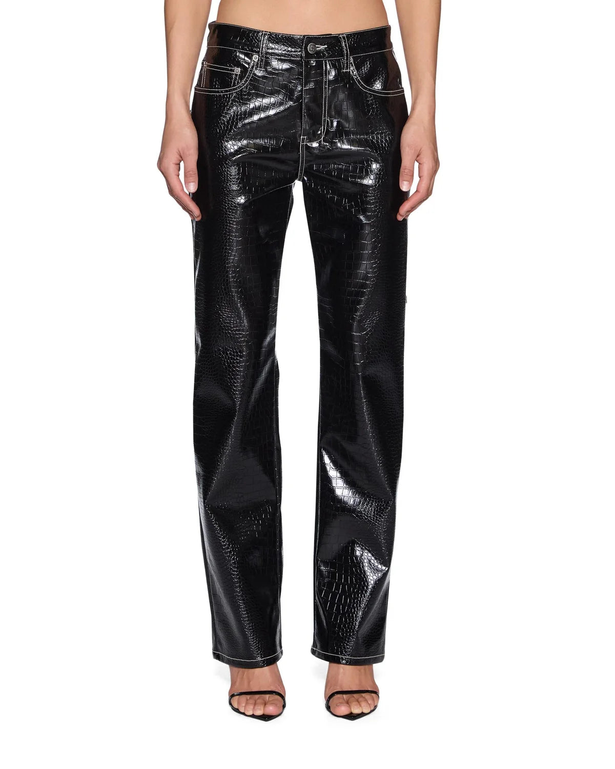 PINUP PANT PATENT CROC BLACK