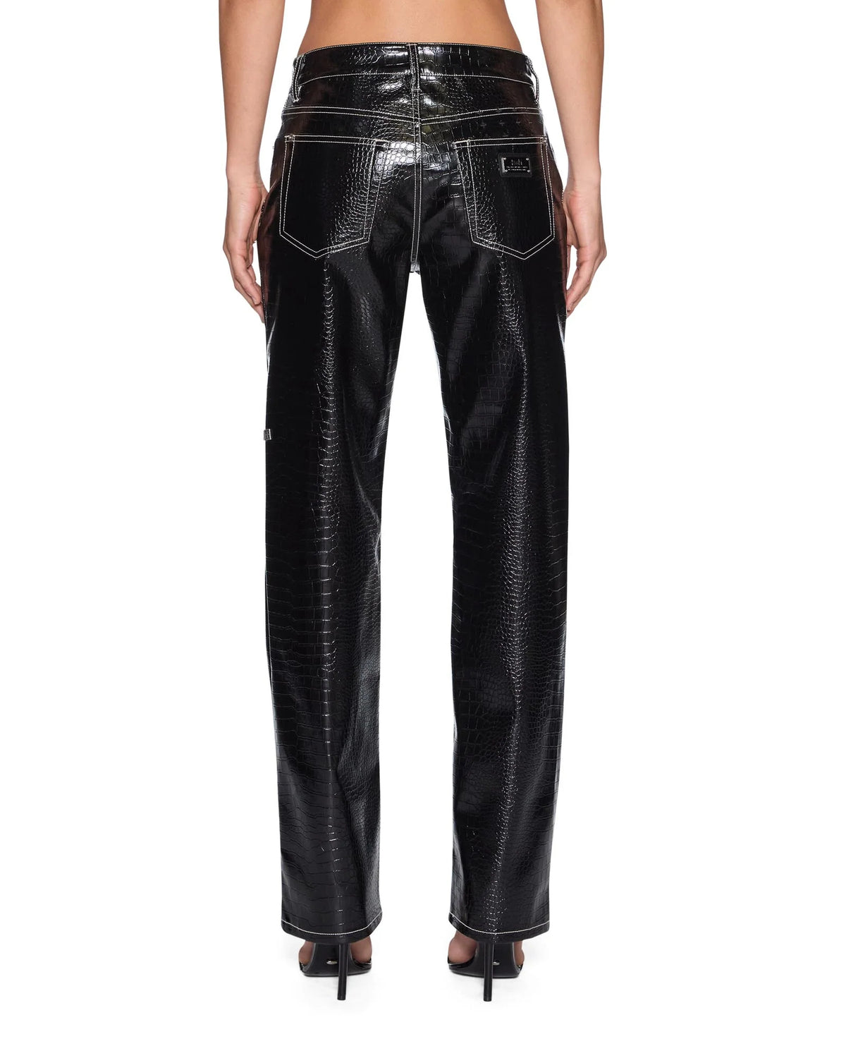 PINUP PANT PATENT CROC BLACK