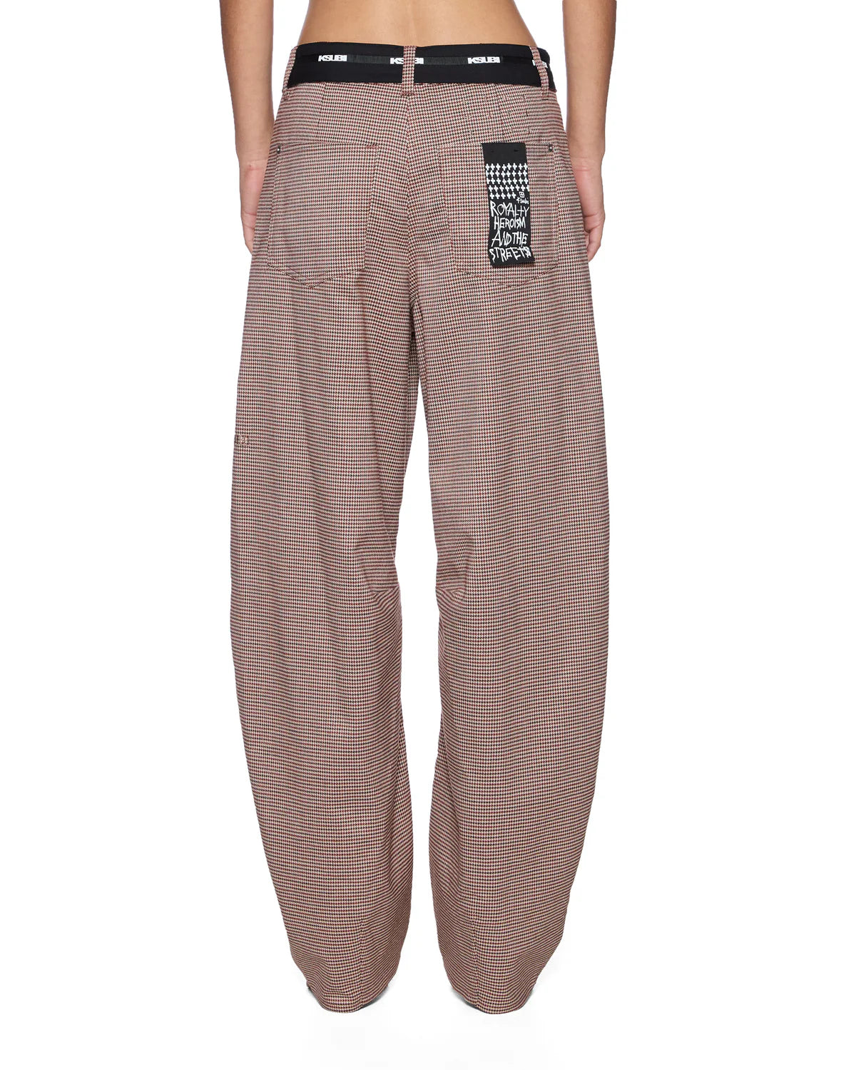 BARREL TROUSERS FLIP HOUNDSTOOTH