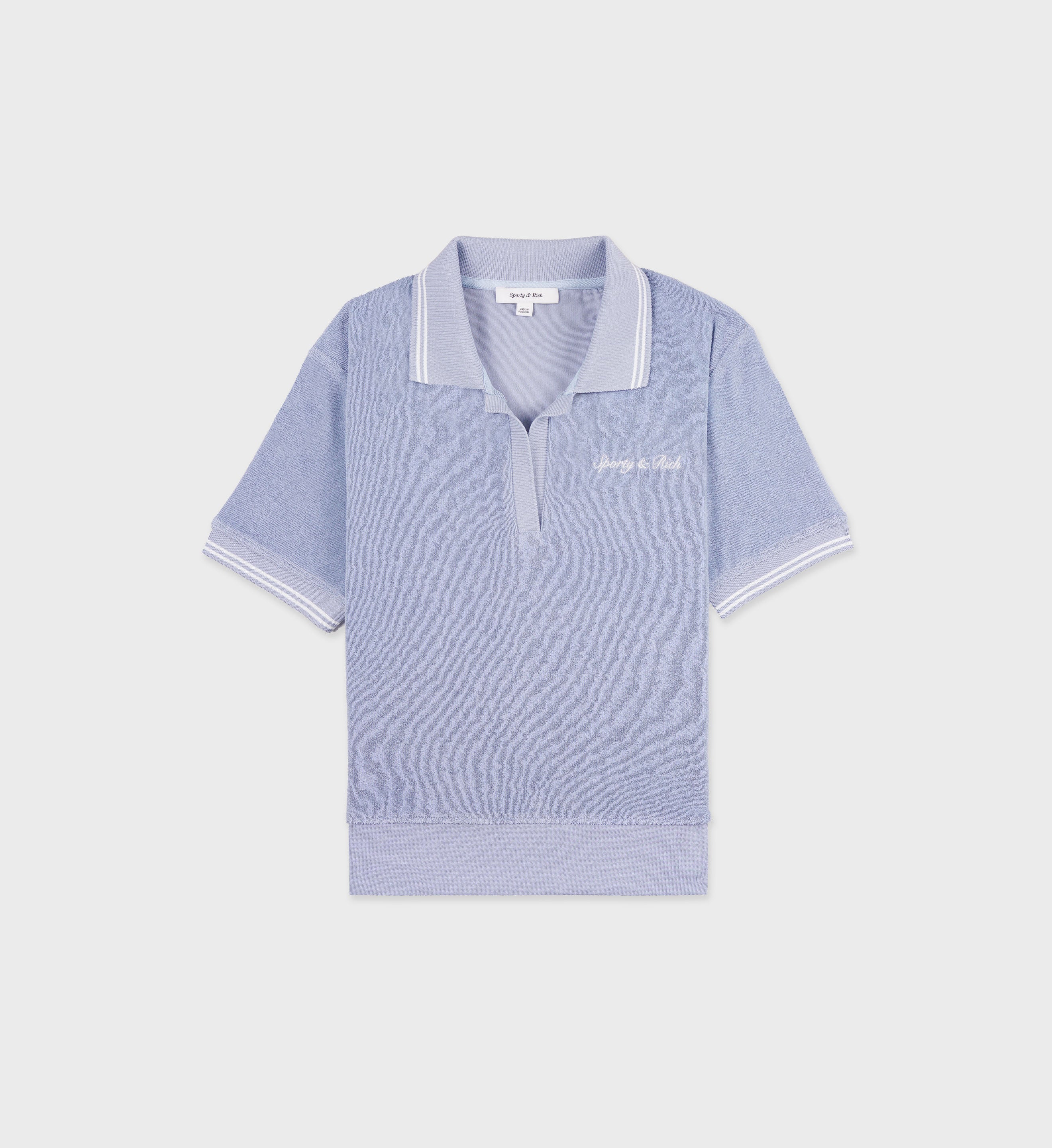 SYRACUSE TERRY POLO WASHED PERIWINKLE WHITE