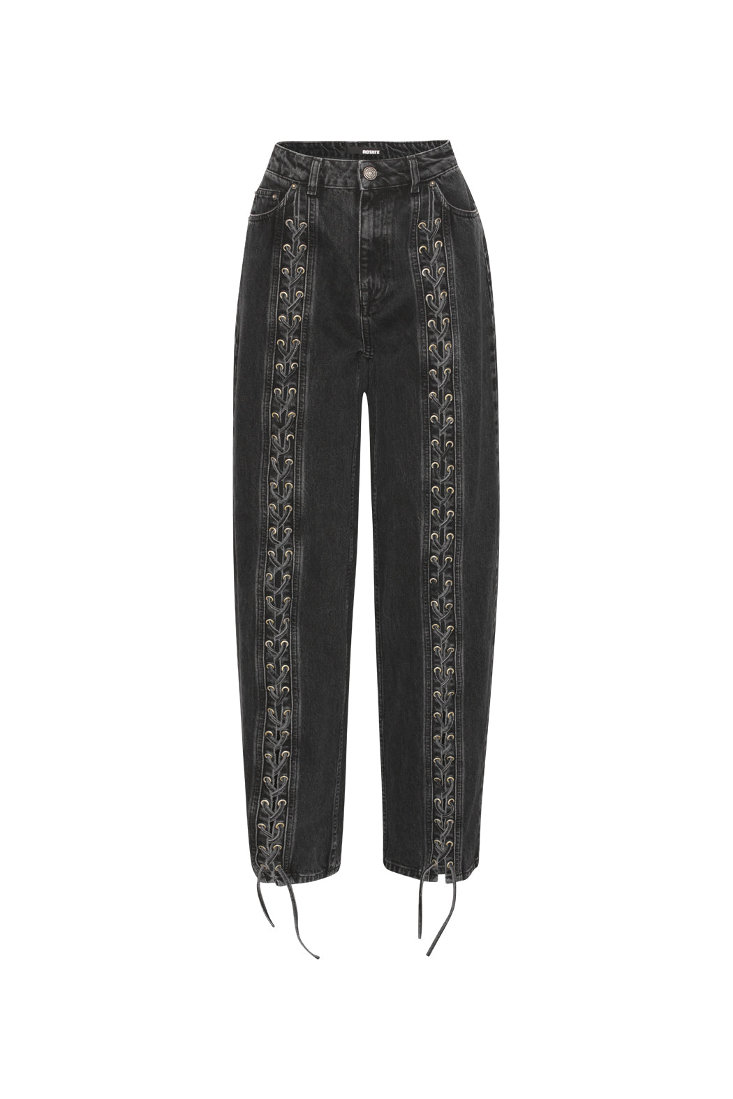 LACED WIDE LEG JEANS