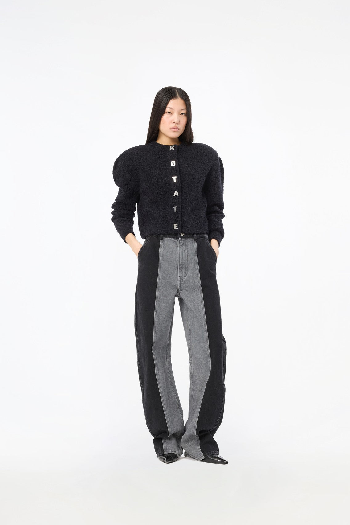 COCOON DENIM PANTS DARK GREY DENIM