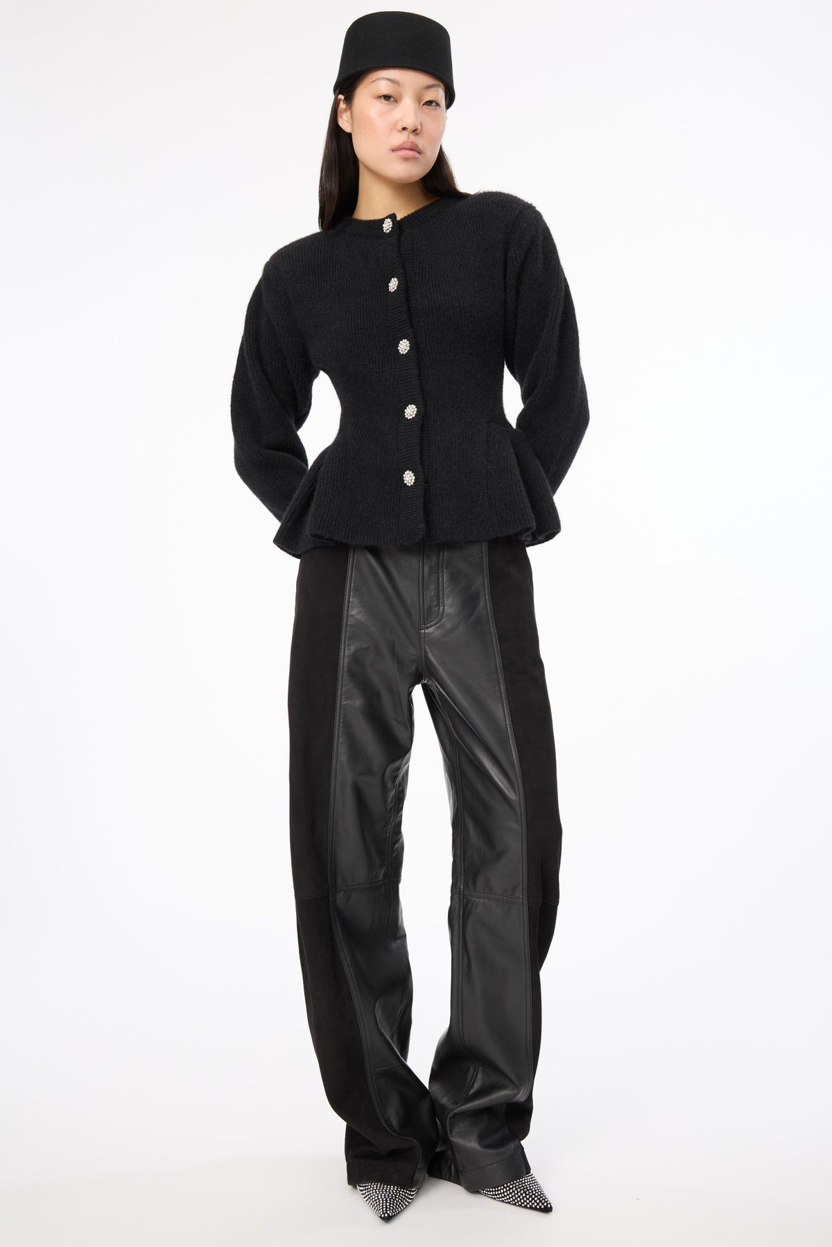 WIDE STRAIGHT PANTS BLACK