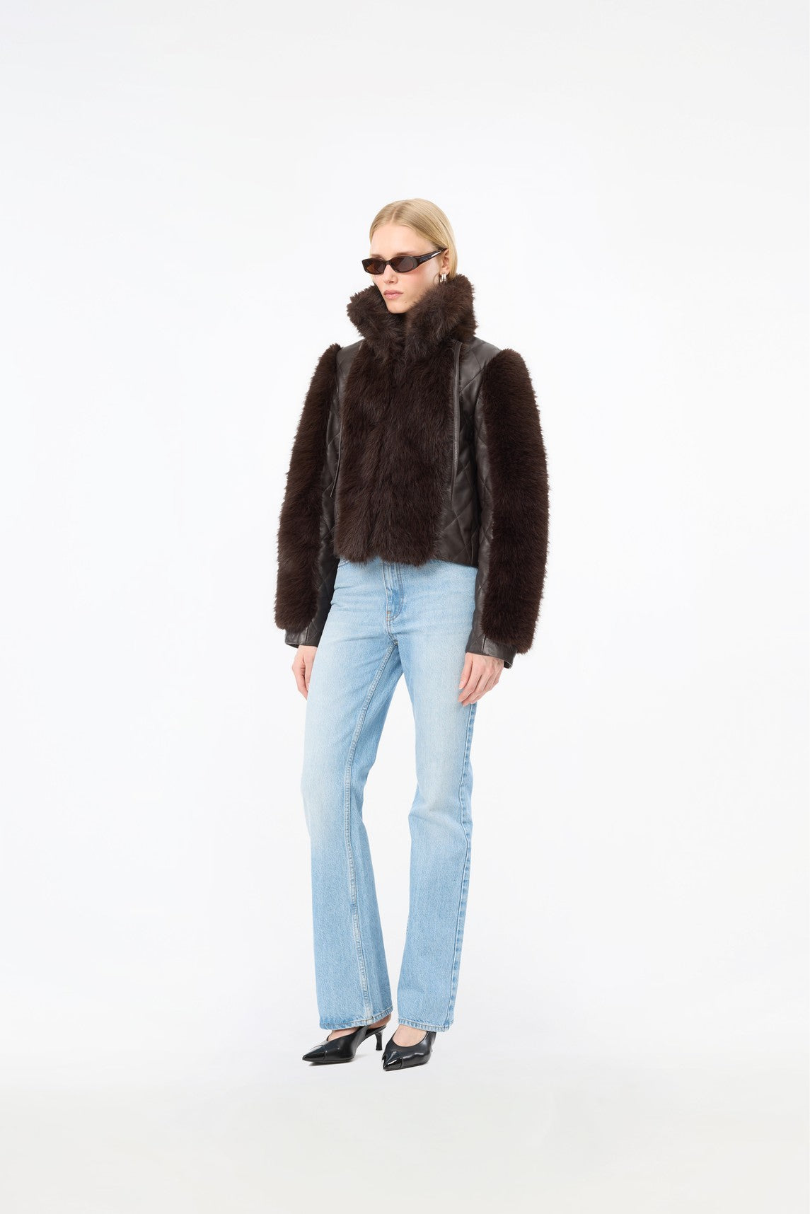 FAUX FUR LEATHER JACKET MOLE