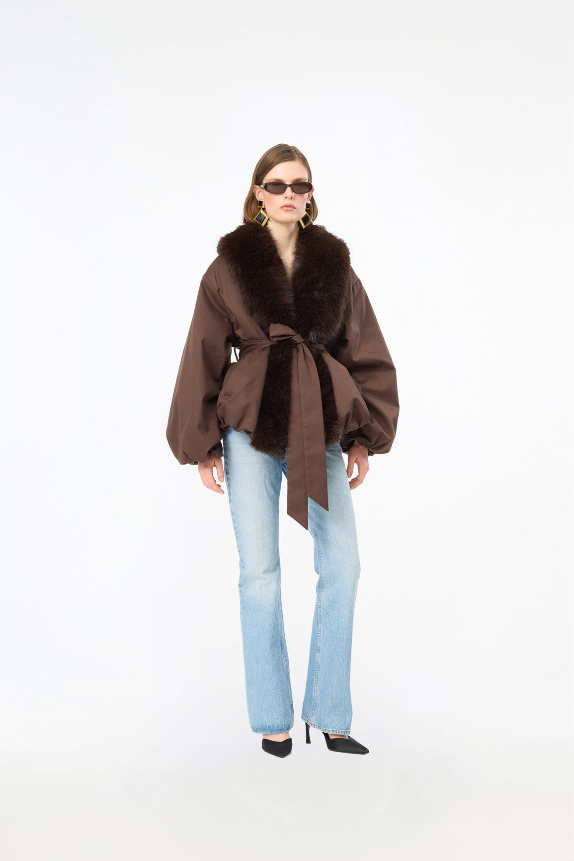 FAUX FUR COLLAR JACKET MOLE