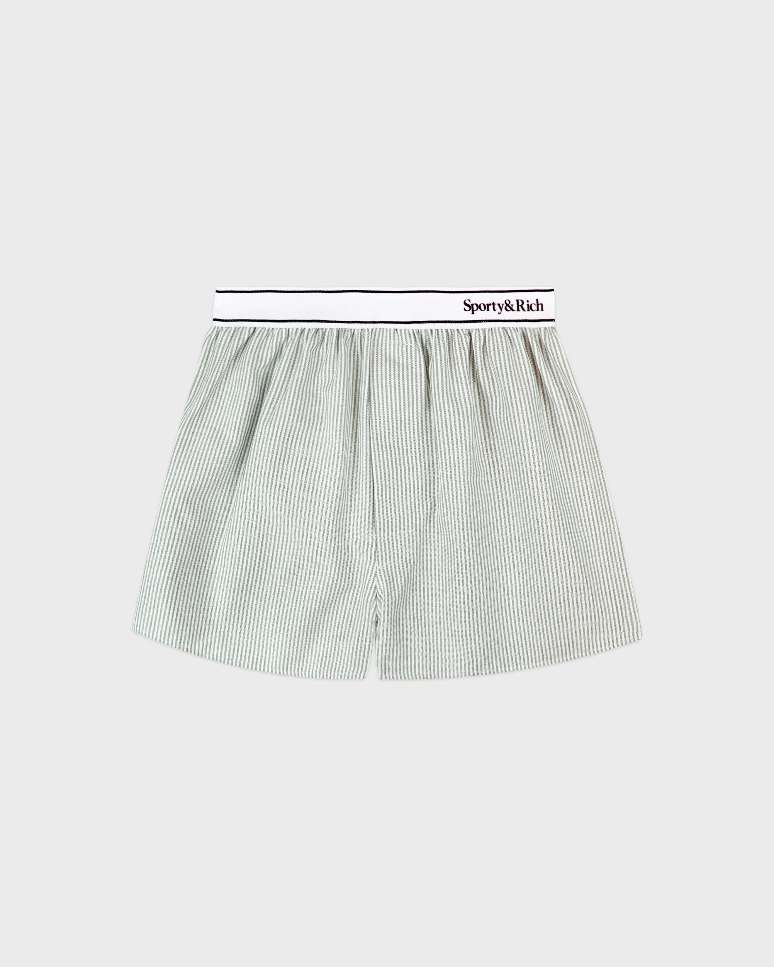 SERIF LOGO OXFORD BOXER - FOREST STRIPED