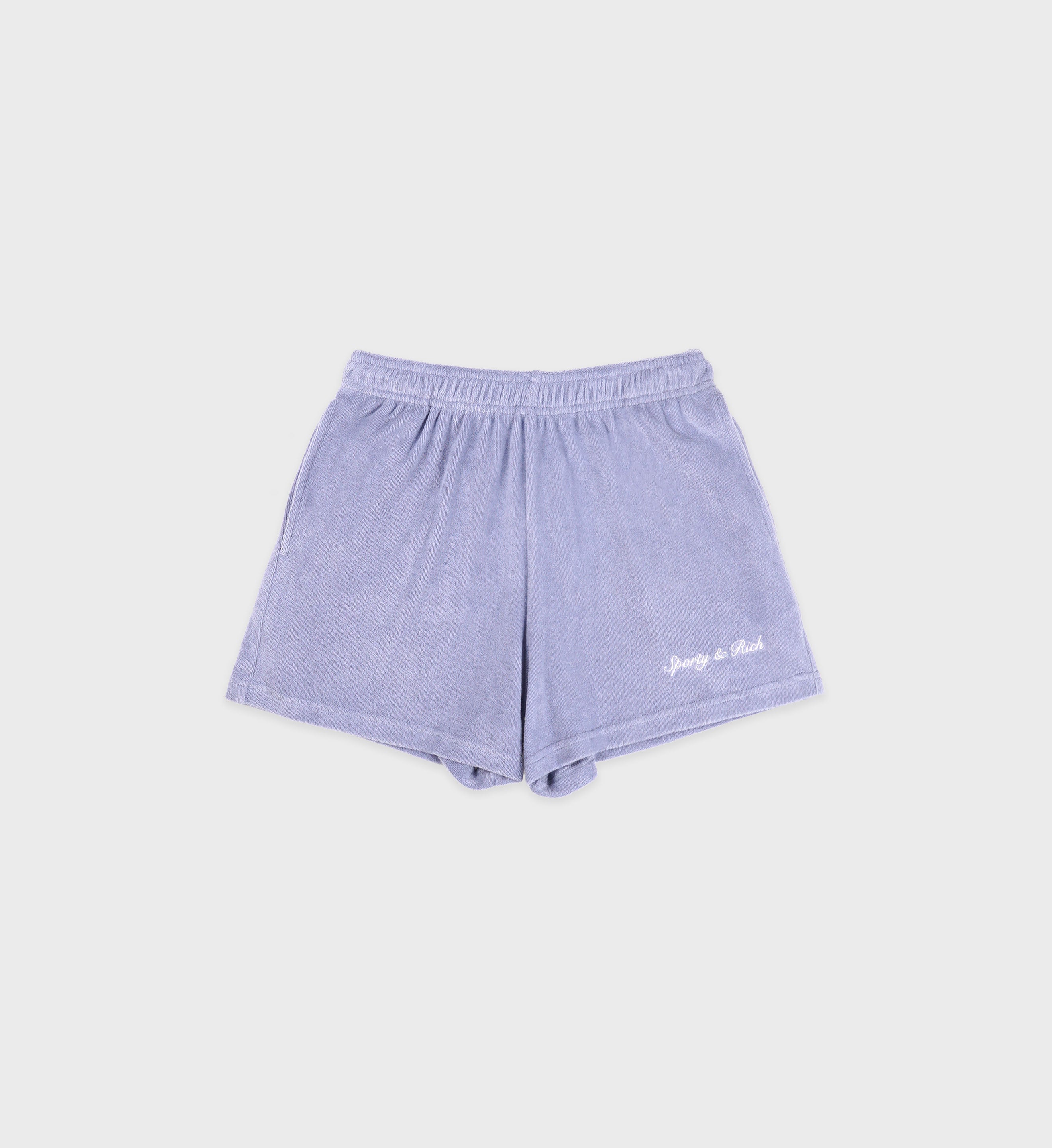 SYRACUSE TERRY SHORT  WASHED PERIWINKLE WHITE