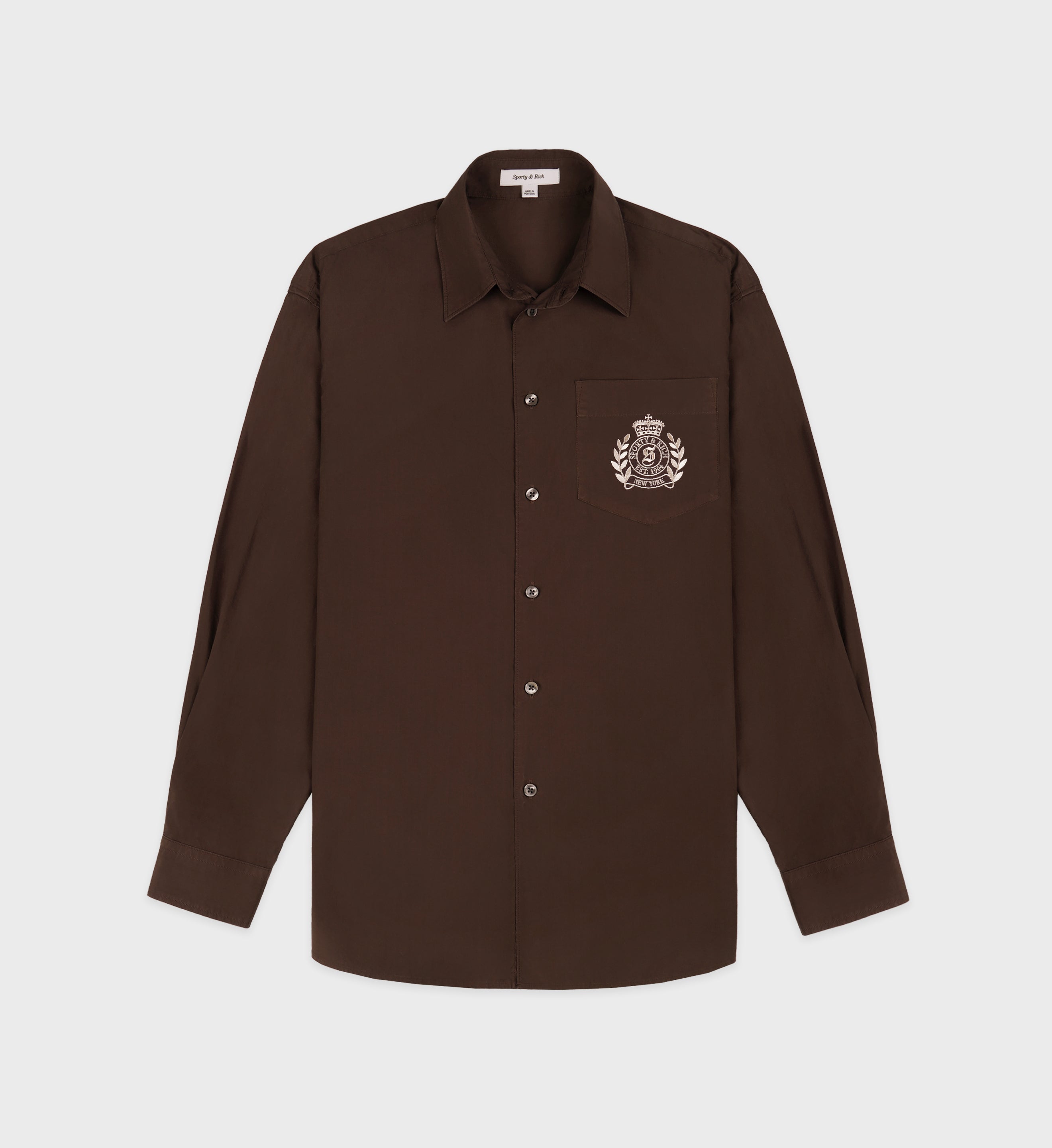 H&W CREST OVERSIZED SHIRT CHOCOLATE