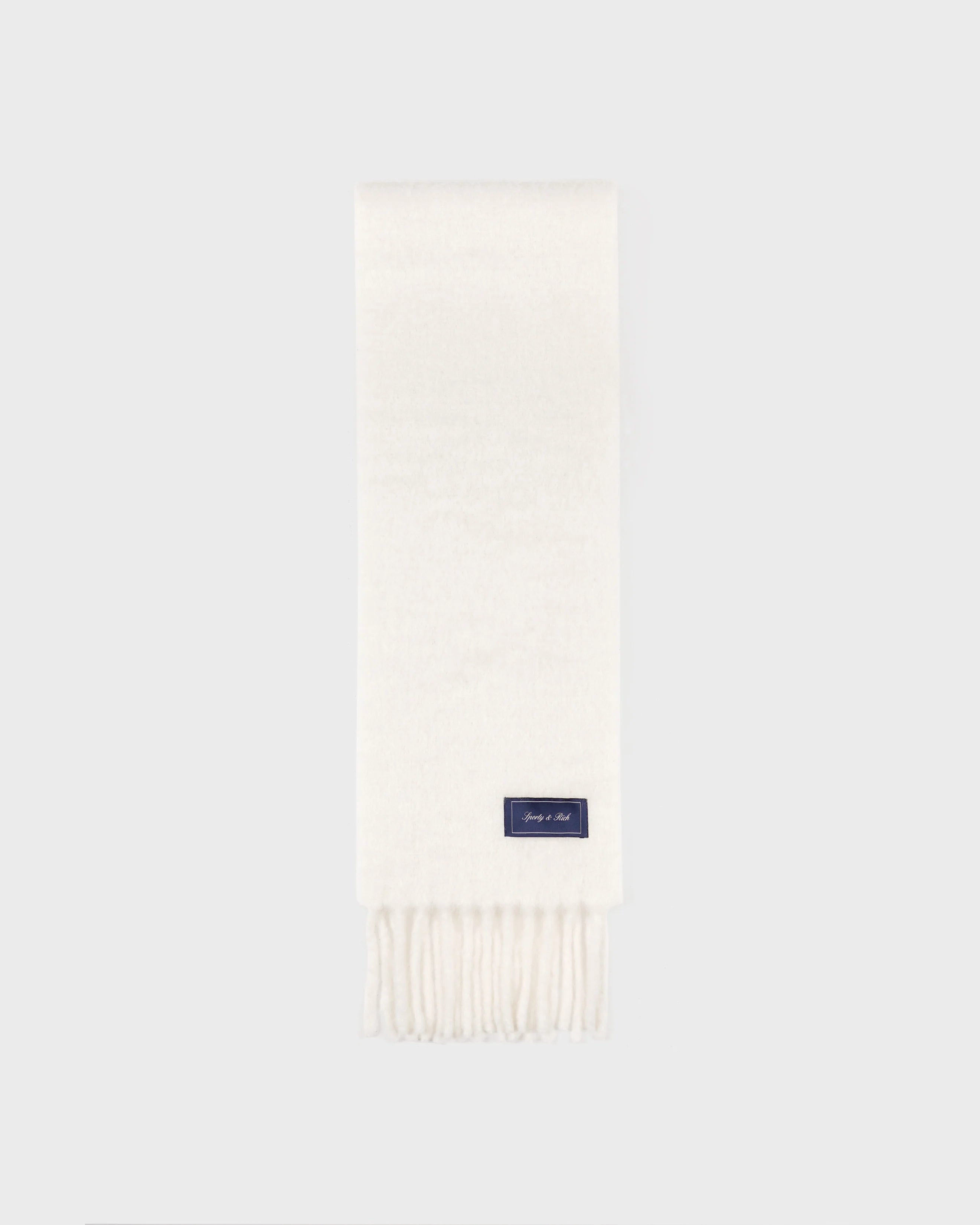 SIGNATURE LOGO FUZZY SCARF - ECRU