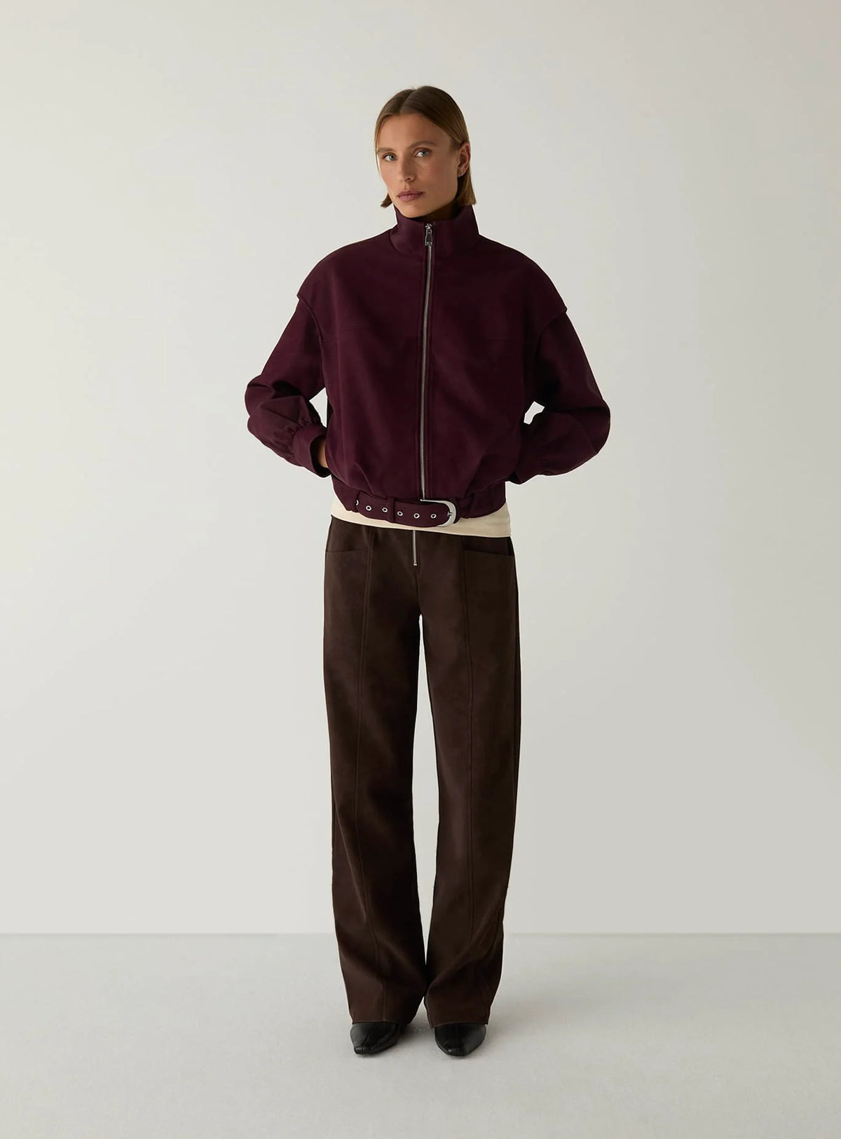 SIGNY BURGUNDY BOMBER JACKET
