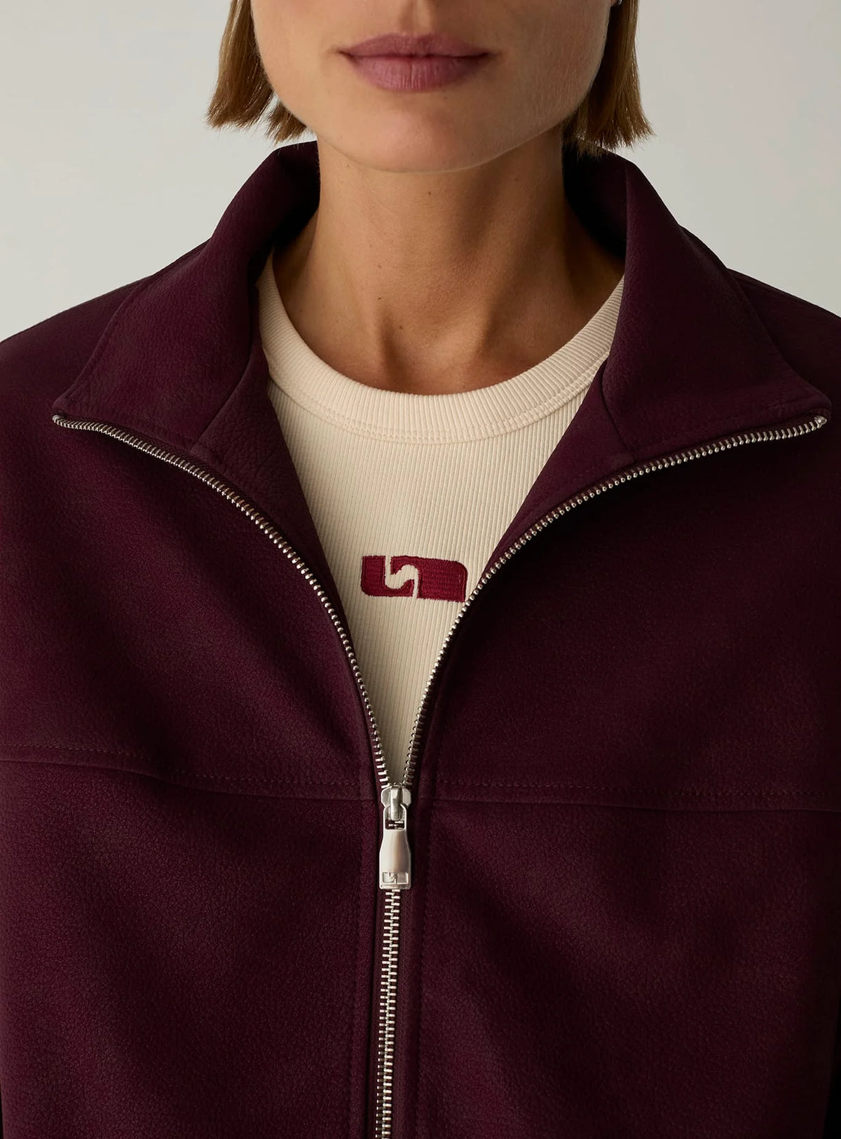 SIGNY BURGUNDY BOMBER JACKET