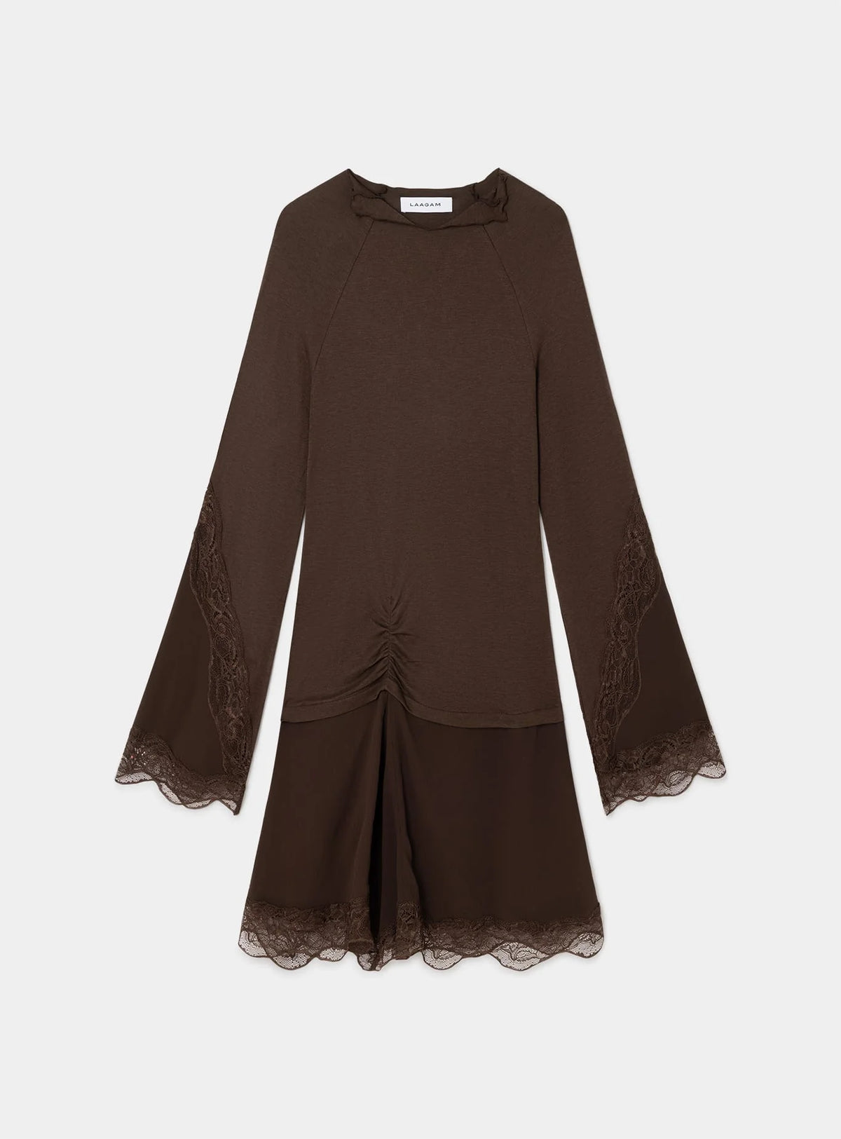 SISS BROWN KNIT SHORT DRESS